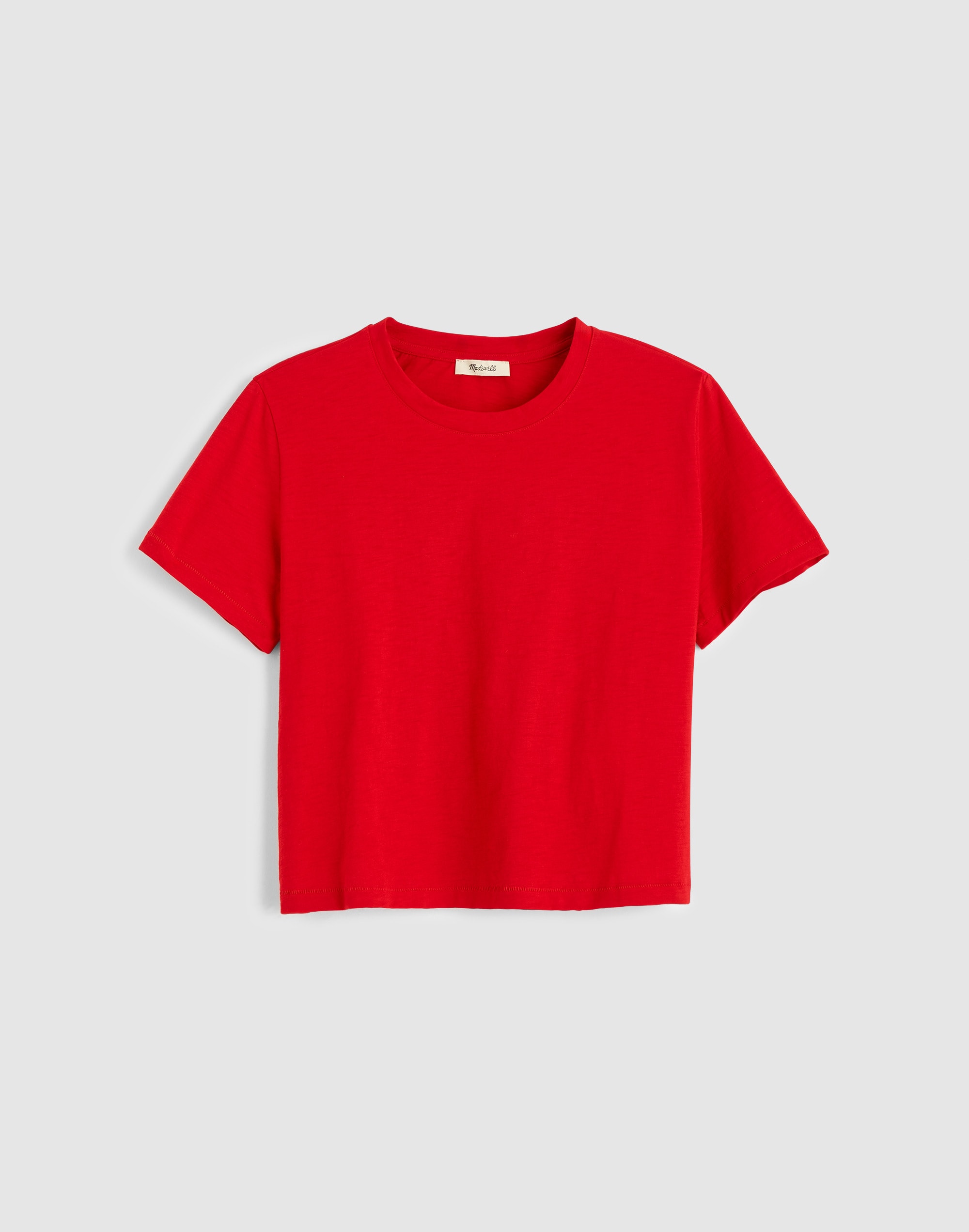 The Easy Crop Crewneck Tee in Soft Slub