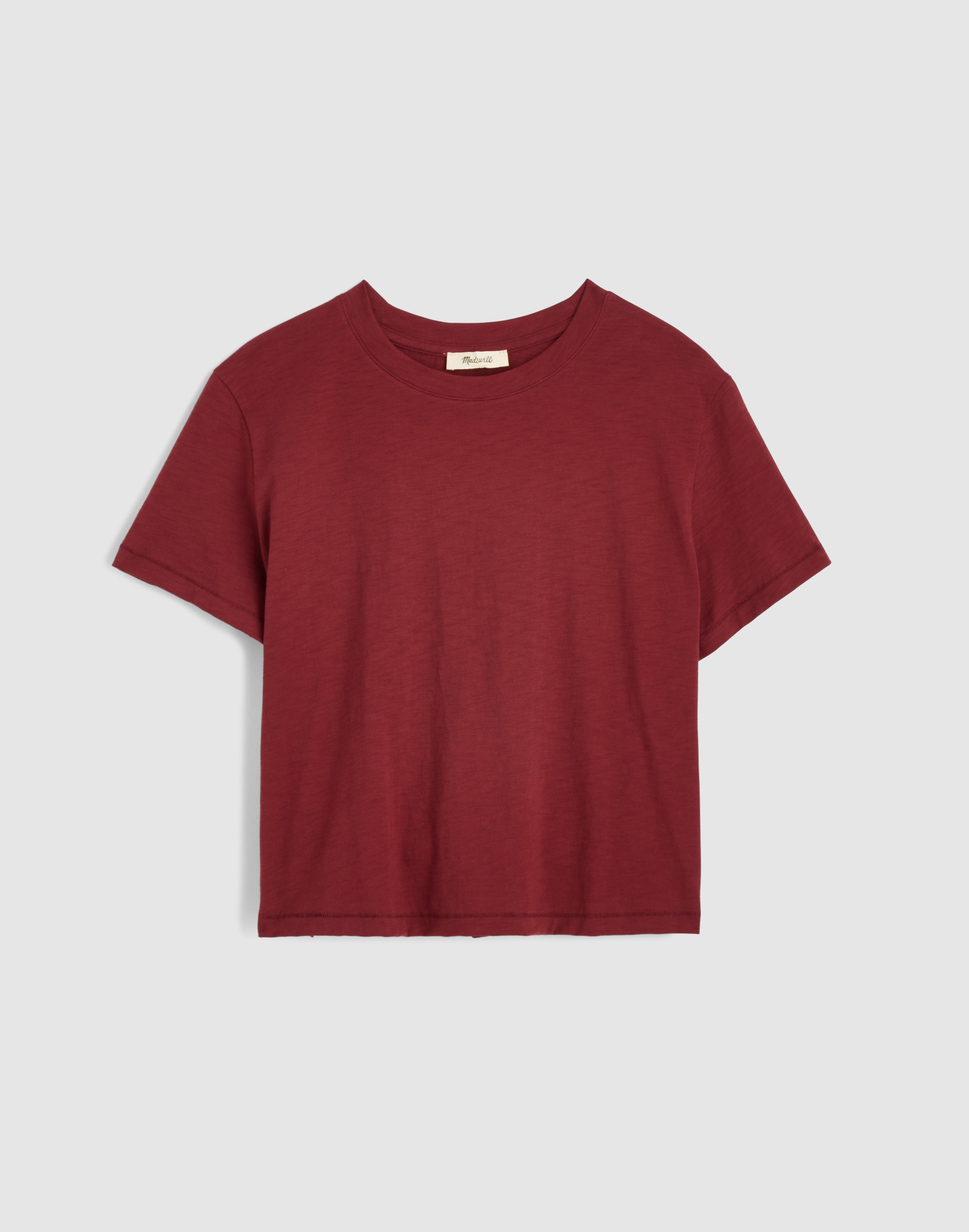 The Easy Crop Crewneck Tee in Soft Slub