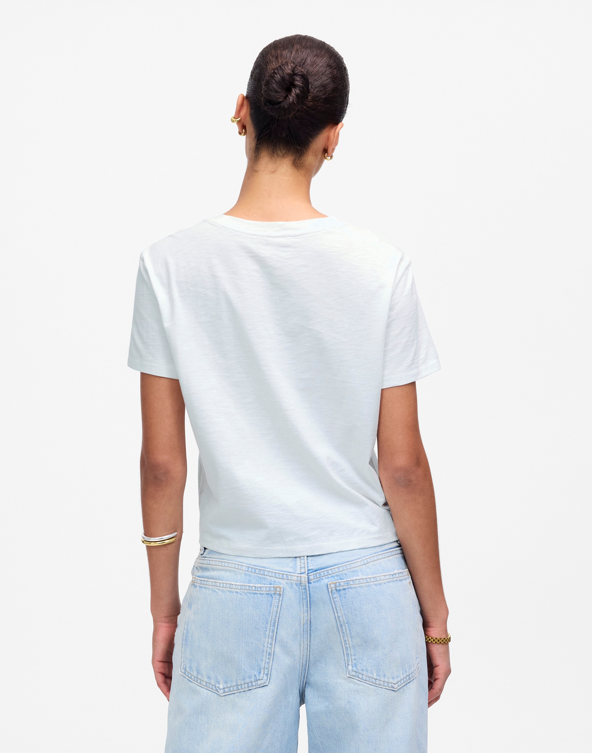 The Boxy-Crop Tee in Soft Slub