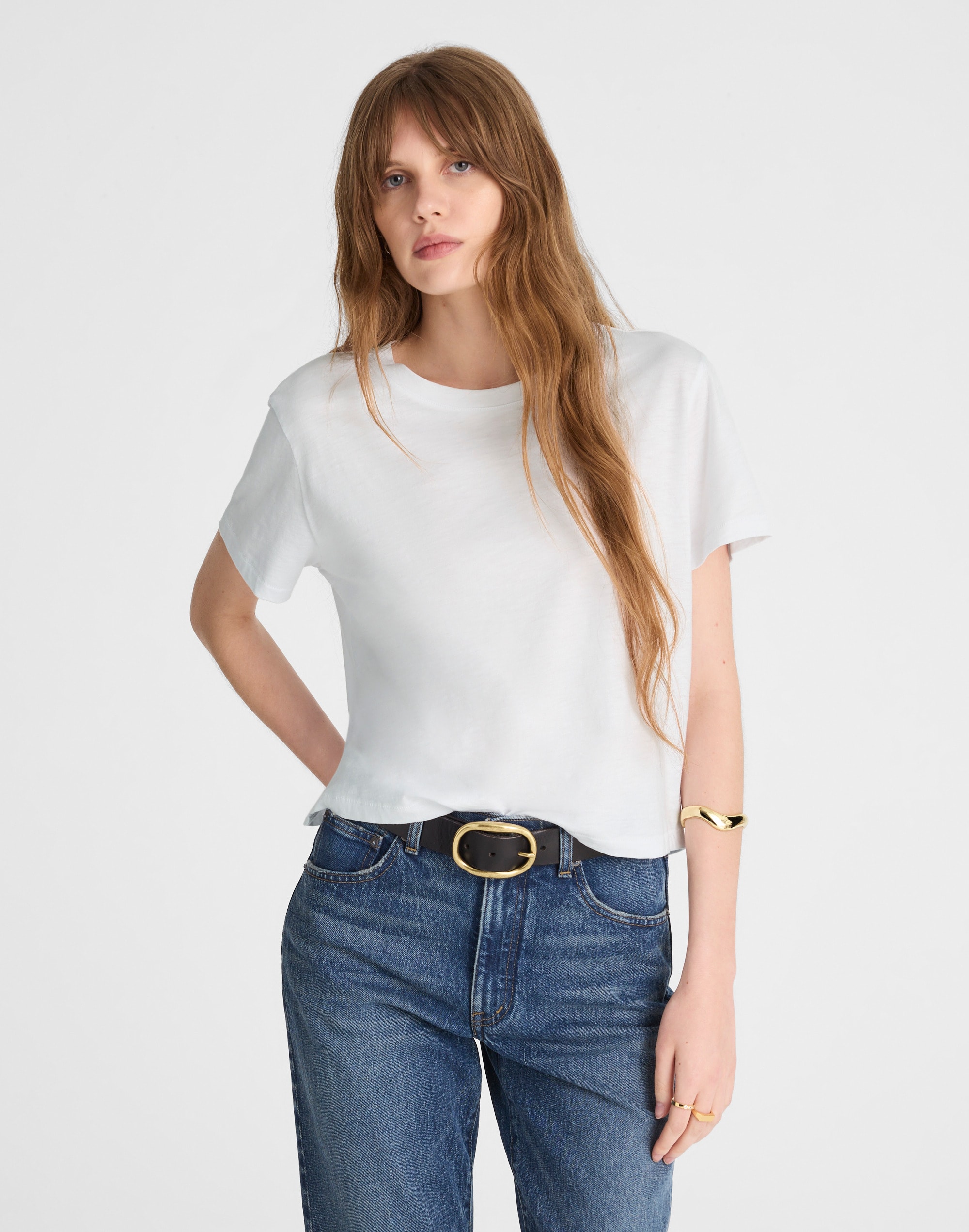 The Boxy-Crop Tee in Soft Slub