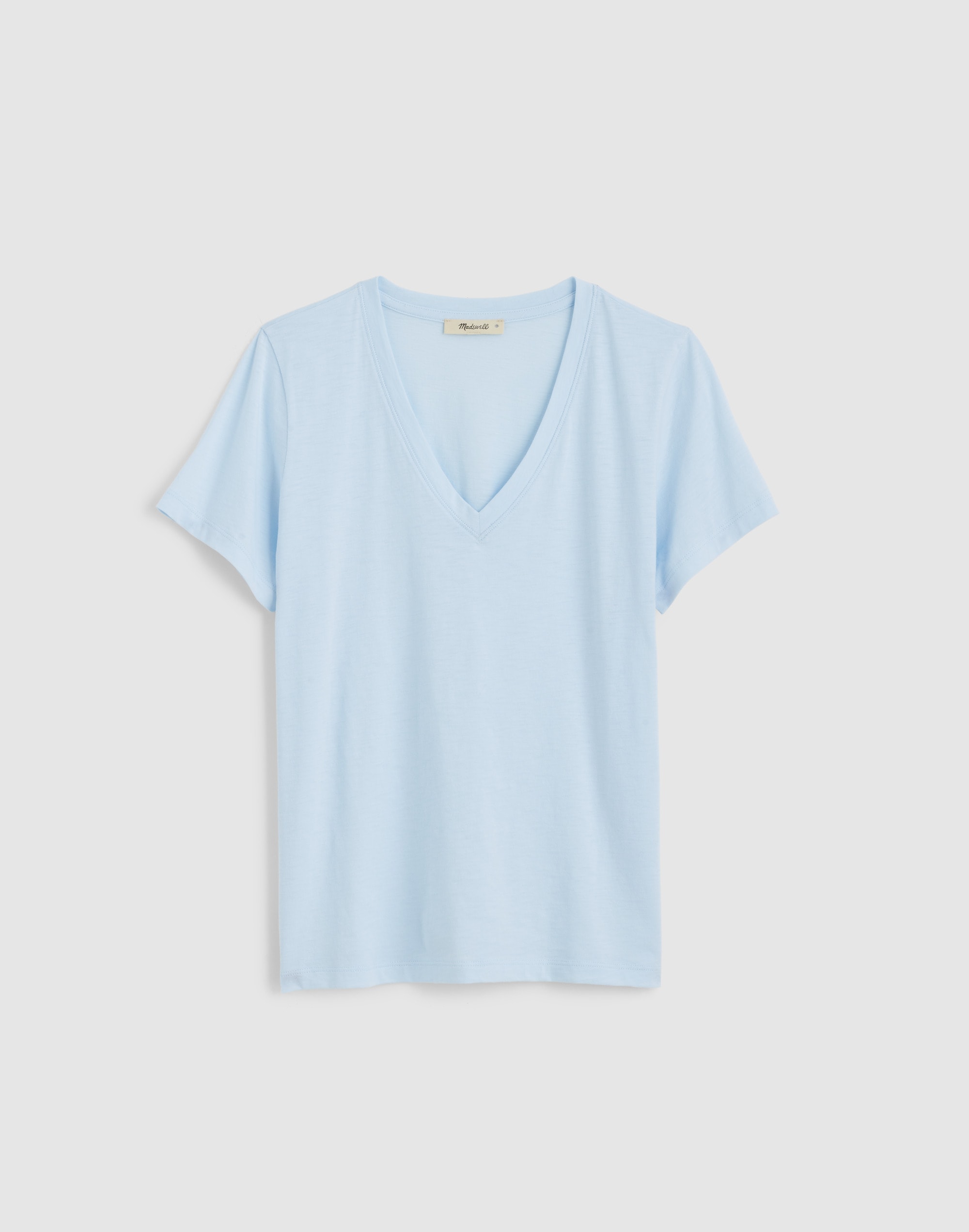 The Easy Crop V-Neck Tee in Soft Slub