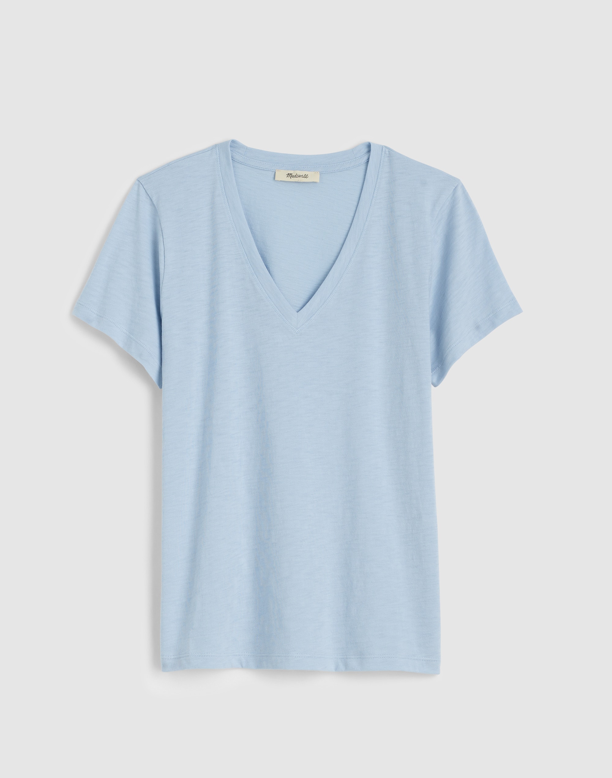 The Easy Crop V-Neck Tee in Soft Slub