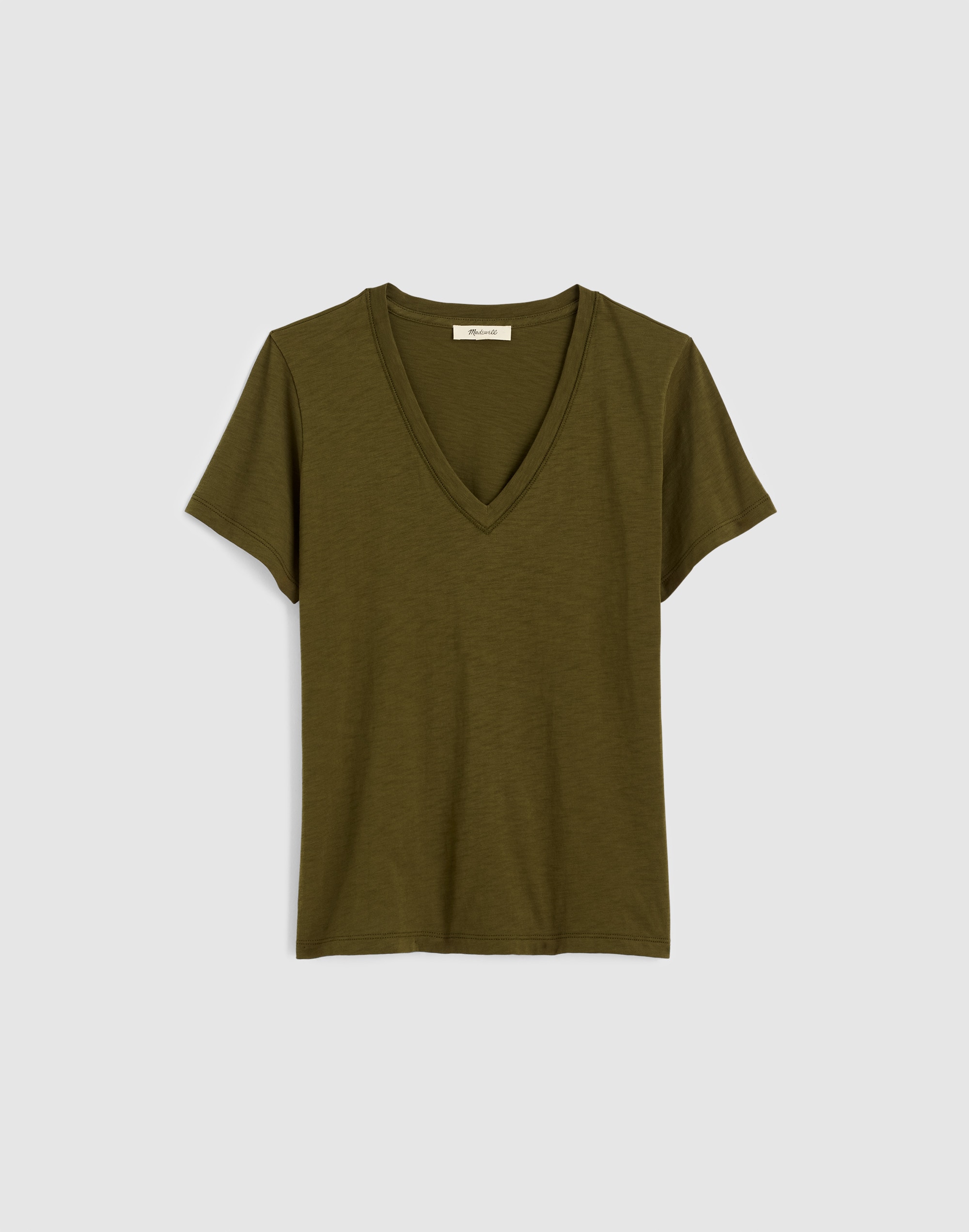 The Easy Crop V-Neck Tee in Soft Slub