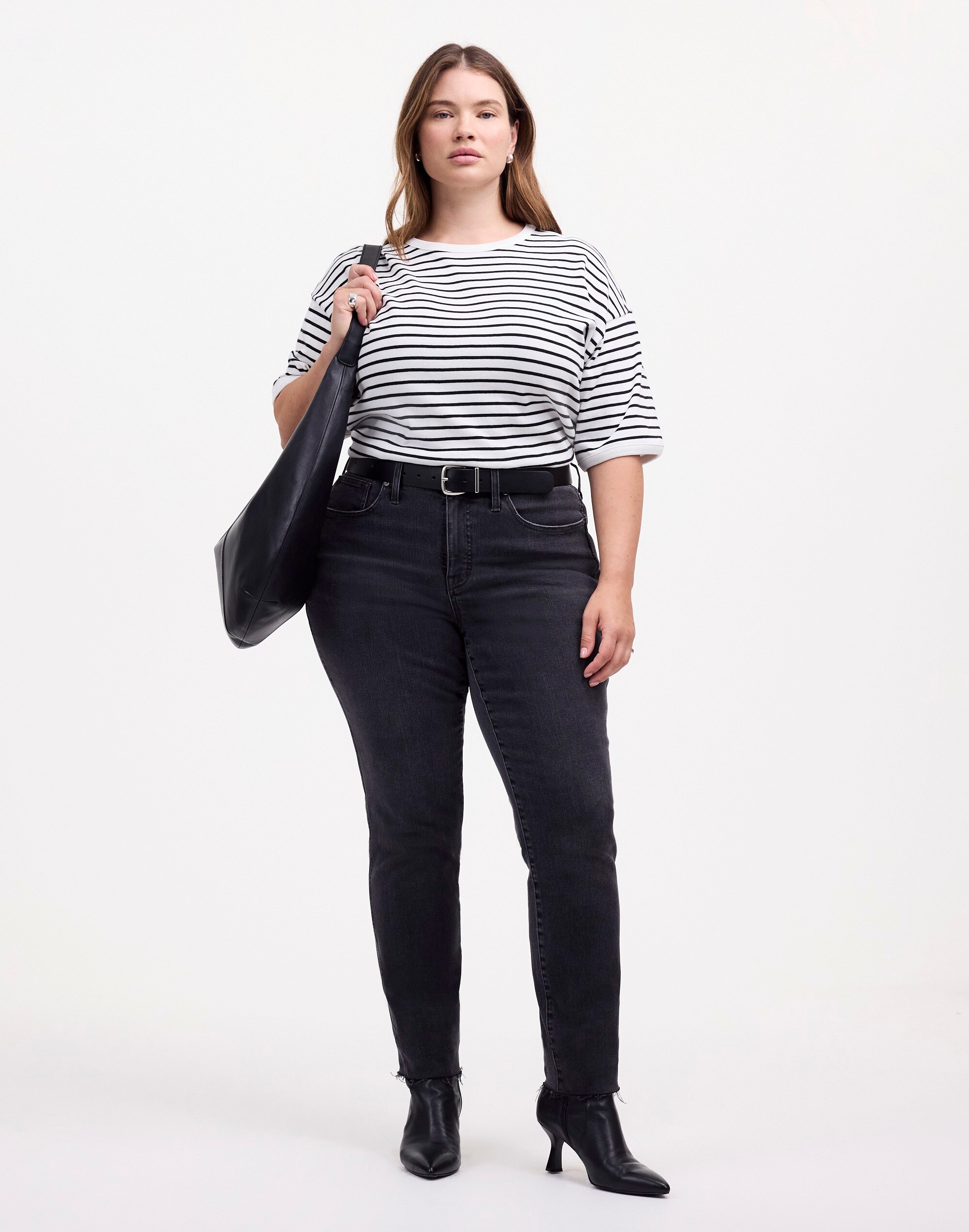 Plus Relaxed Boxy Tee in Stripe