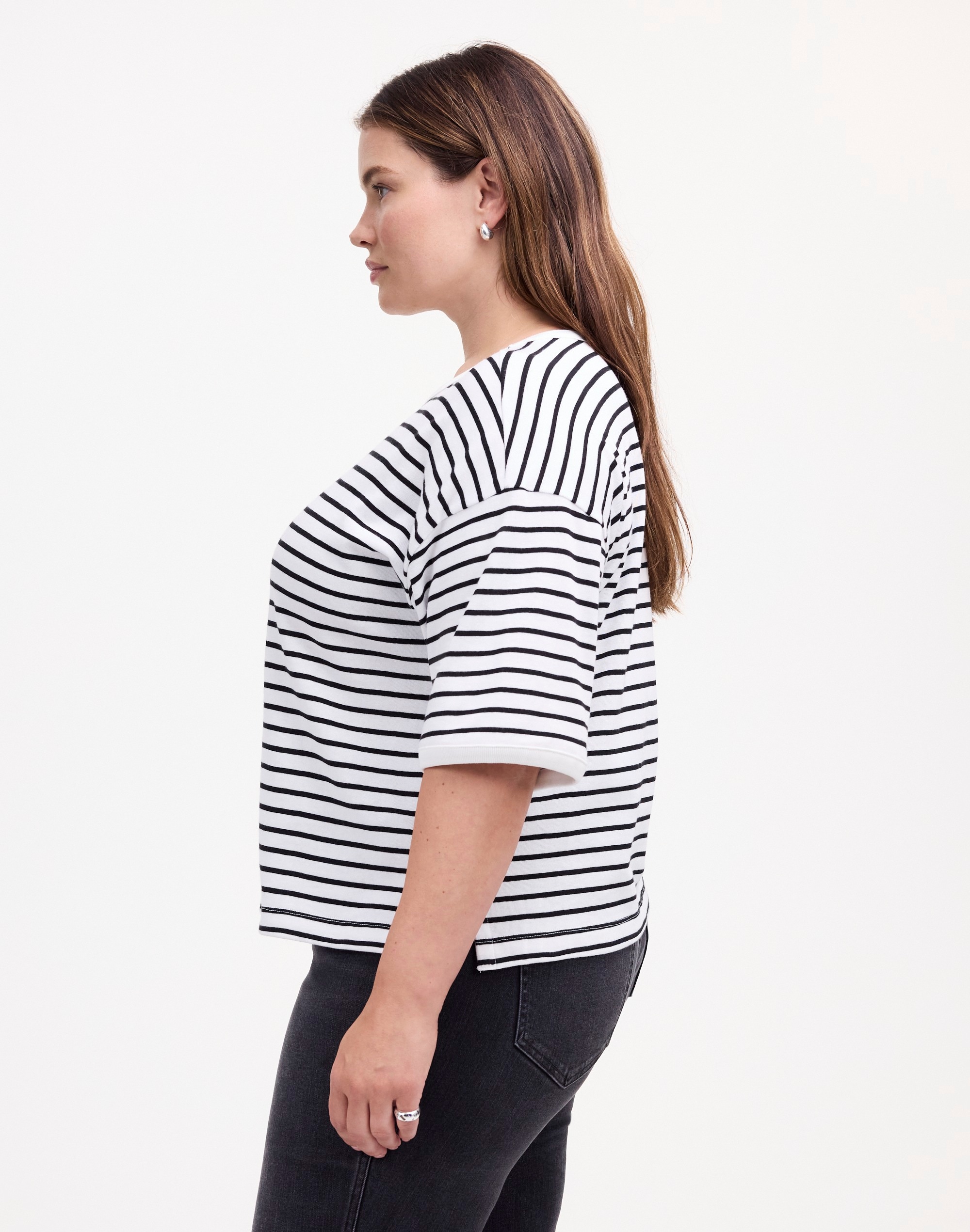 Plus Relaxed Boxy Tee in Stripe
