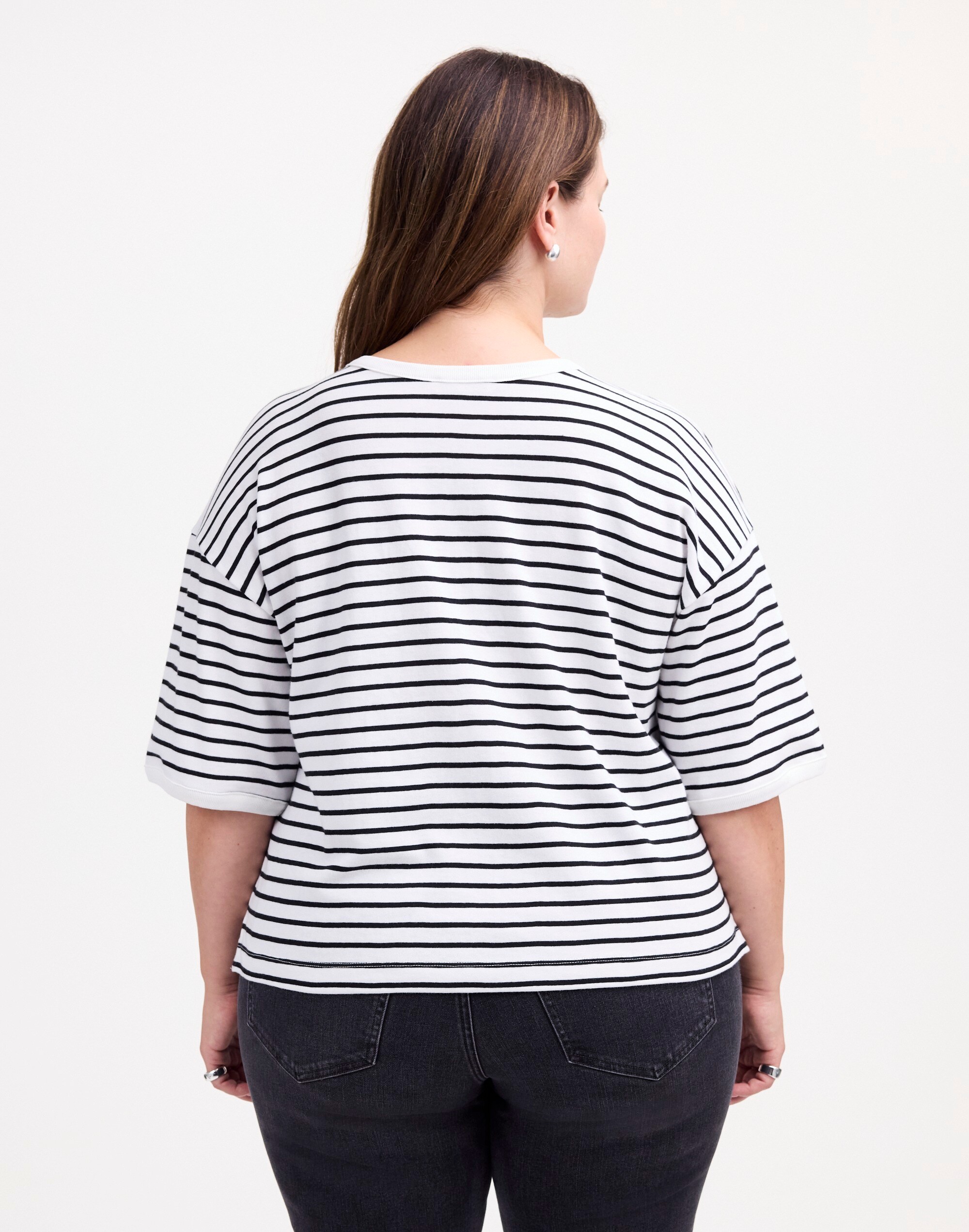 Plus Relaxed Boxy Tee in Stripe