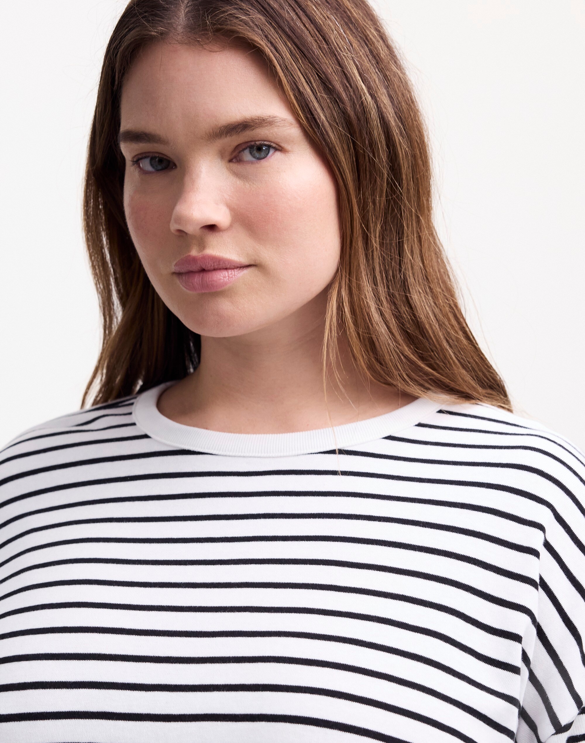 Plus Relaxed Boxy Tee in Stripe