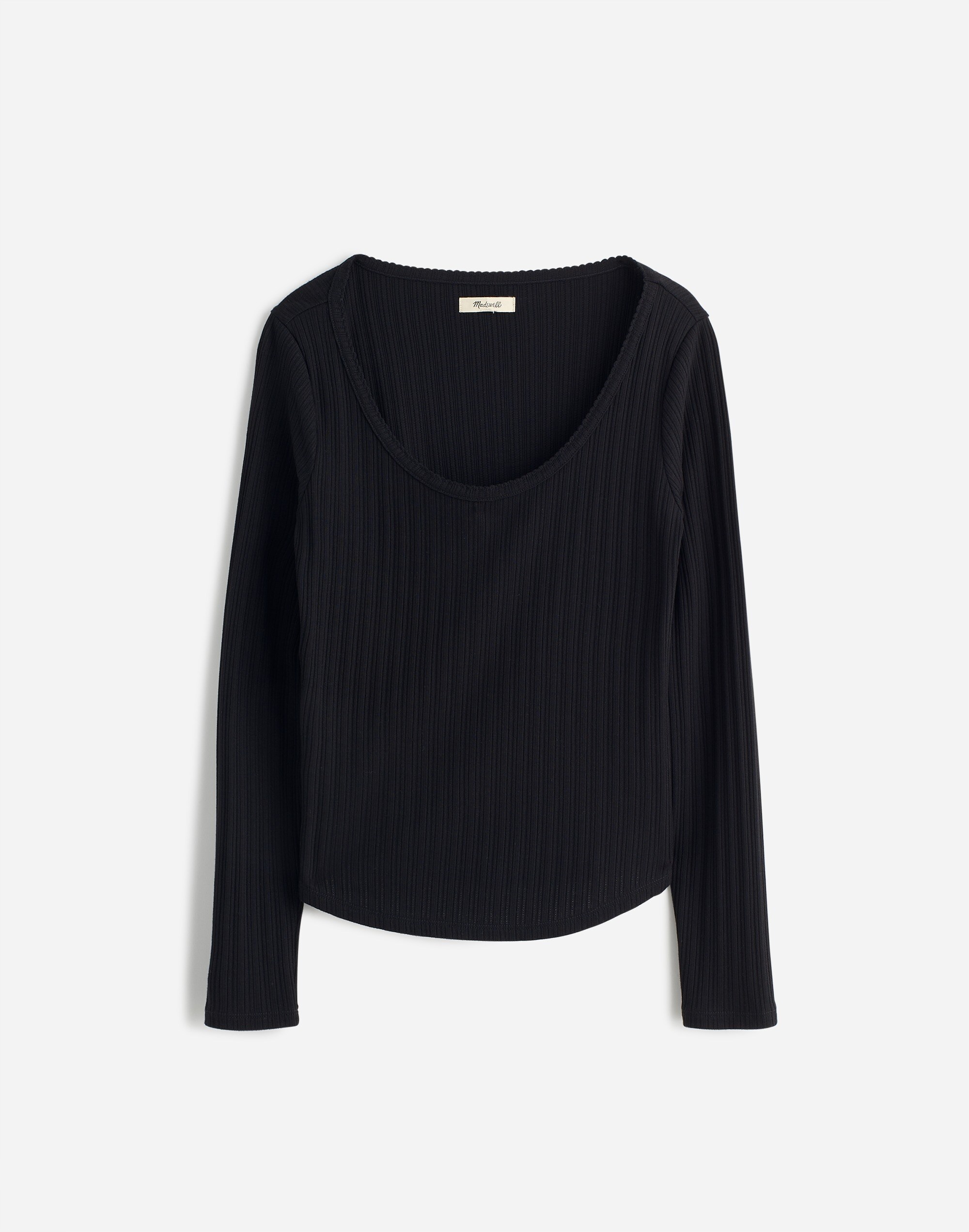 Pointelle Long-Sleeve Scoopneck Tee