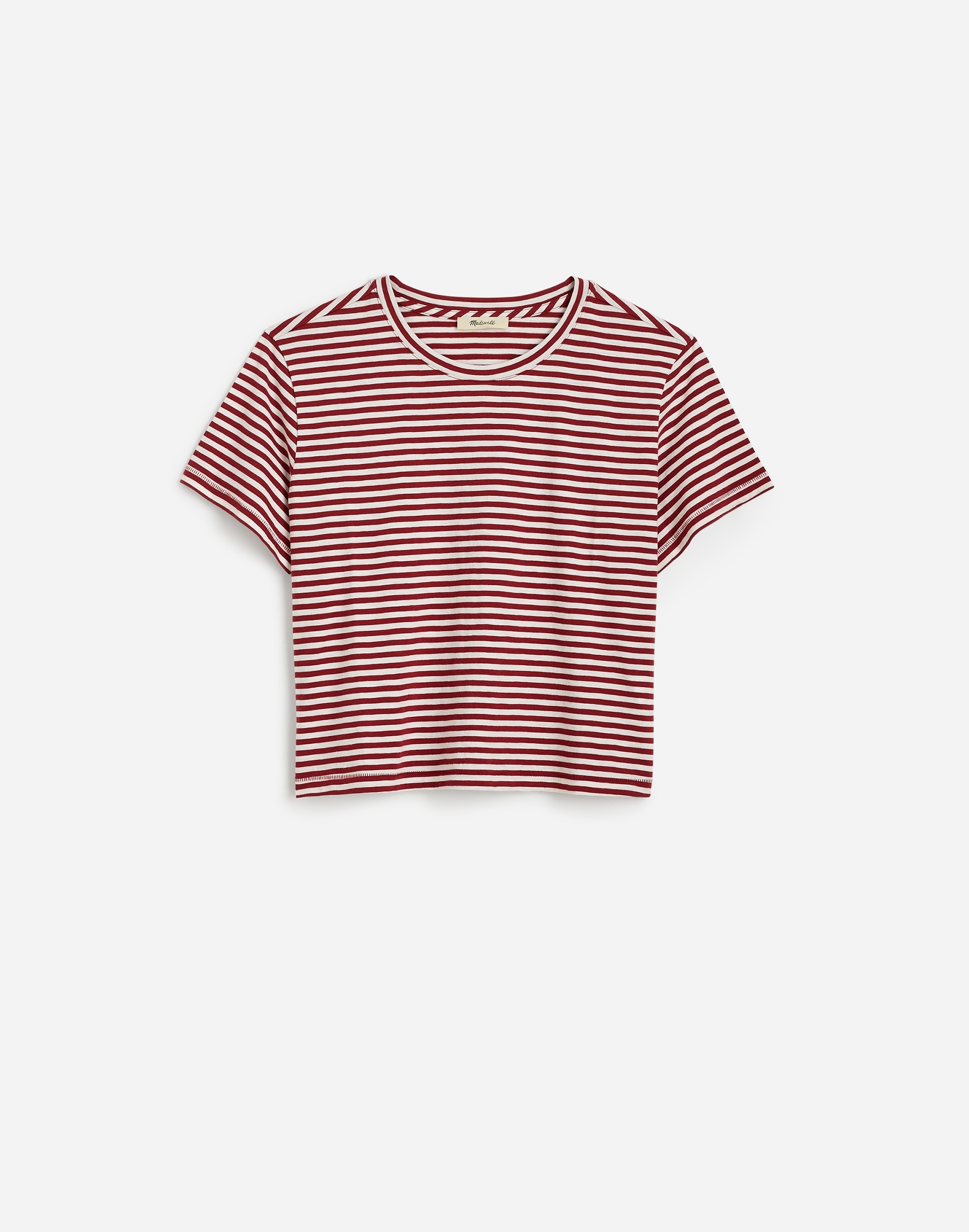 The Easy Crop Crewneck Tee in Soft Slub