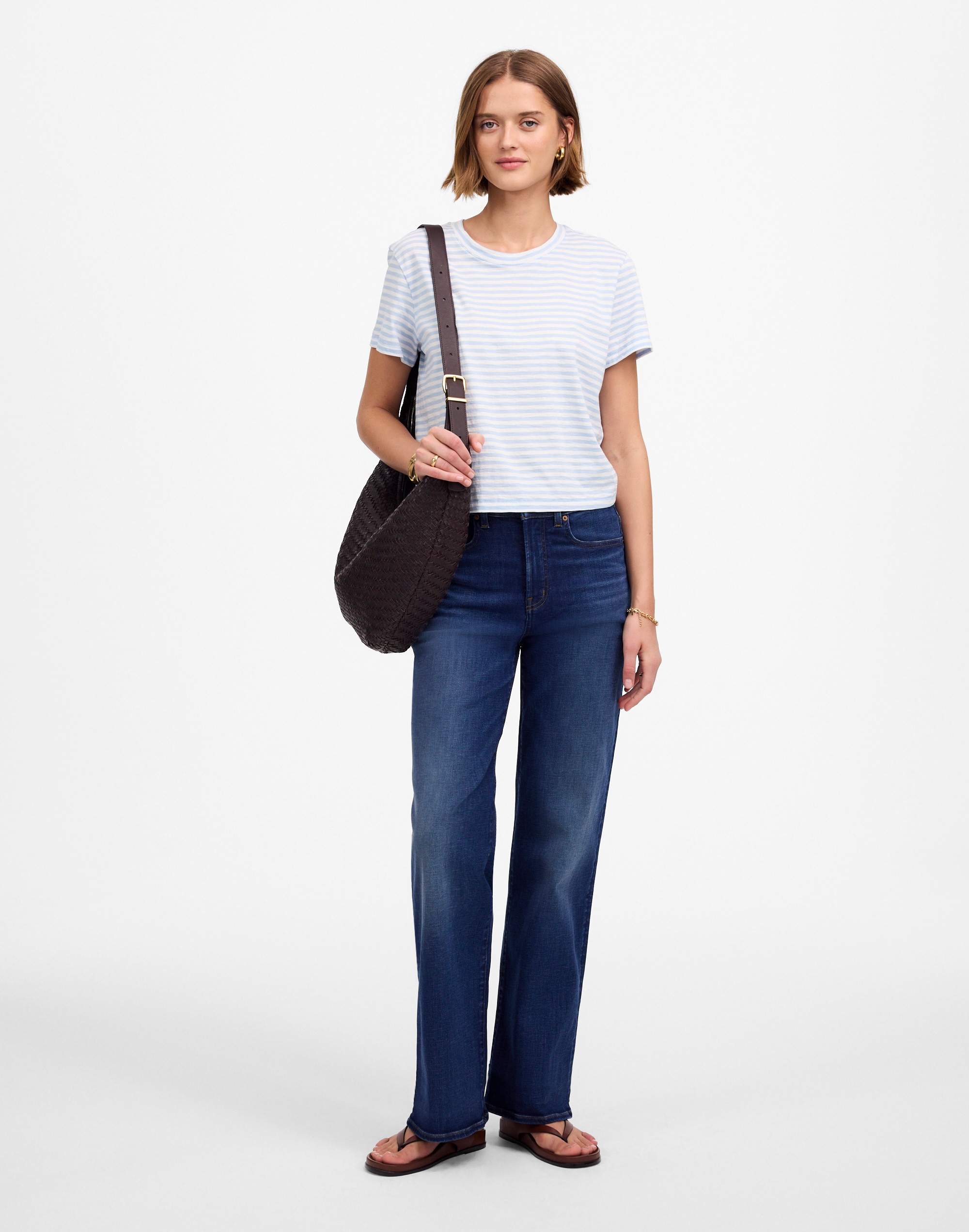 The Boxy-Crop Tee in Soft Slub