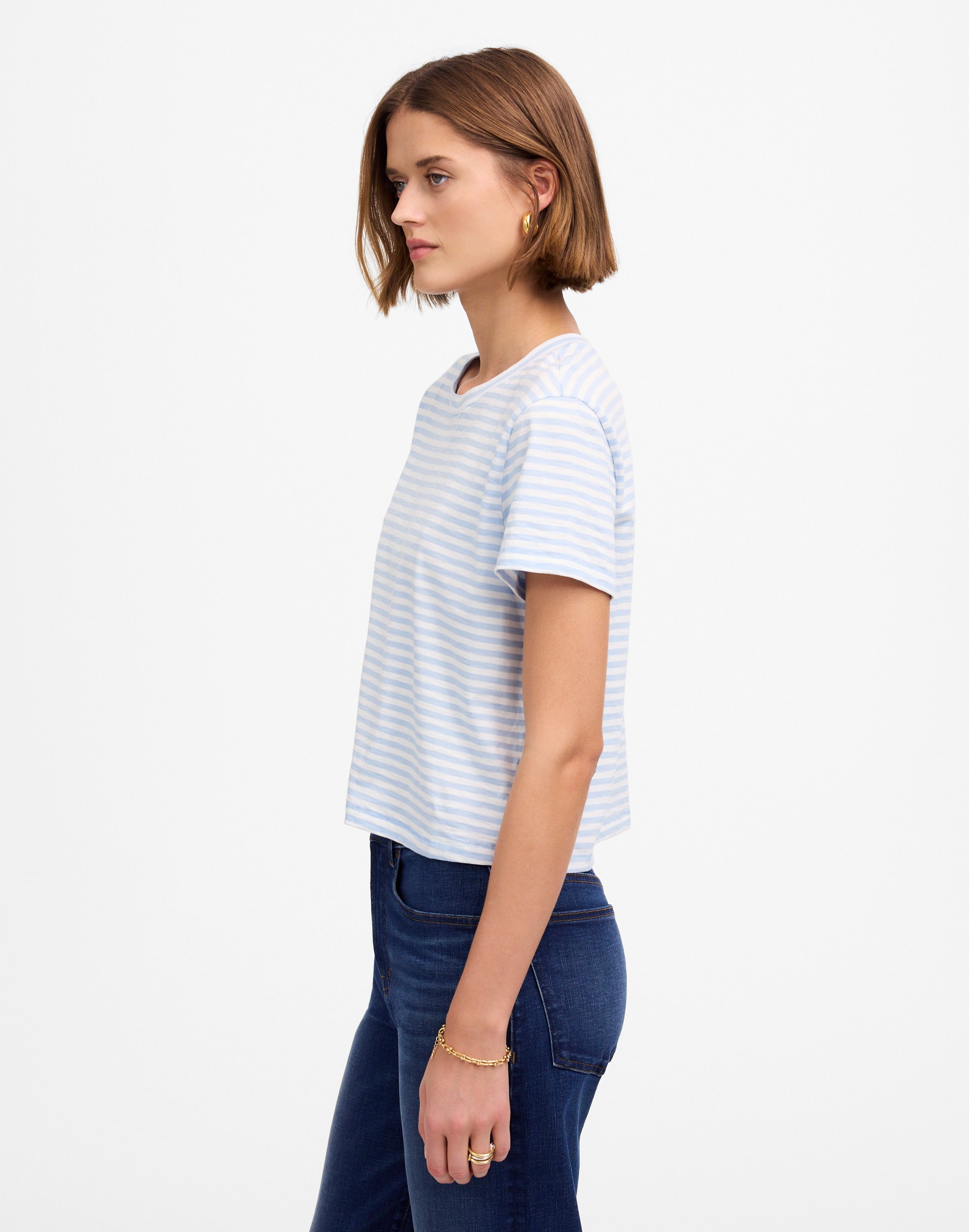 The Boxy-Crop Tee in Soft Slub