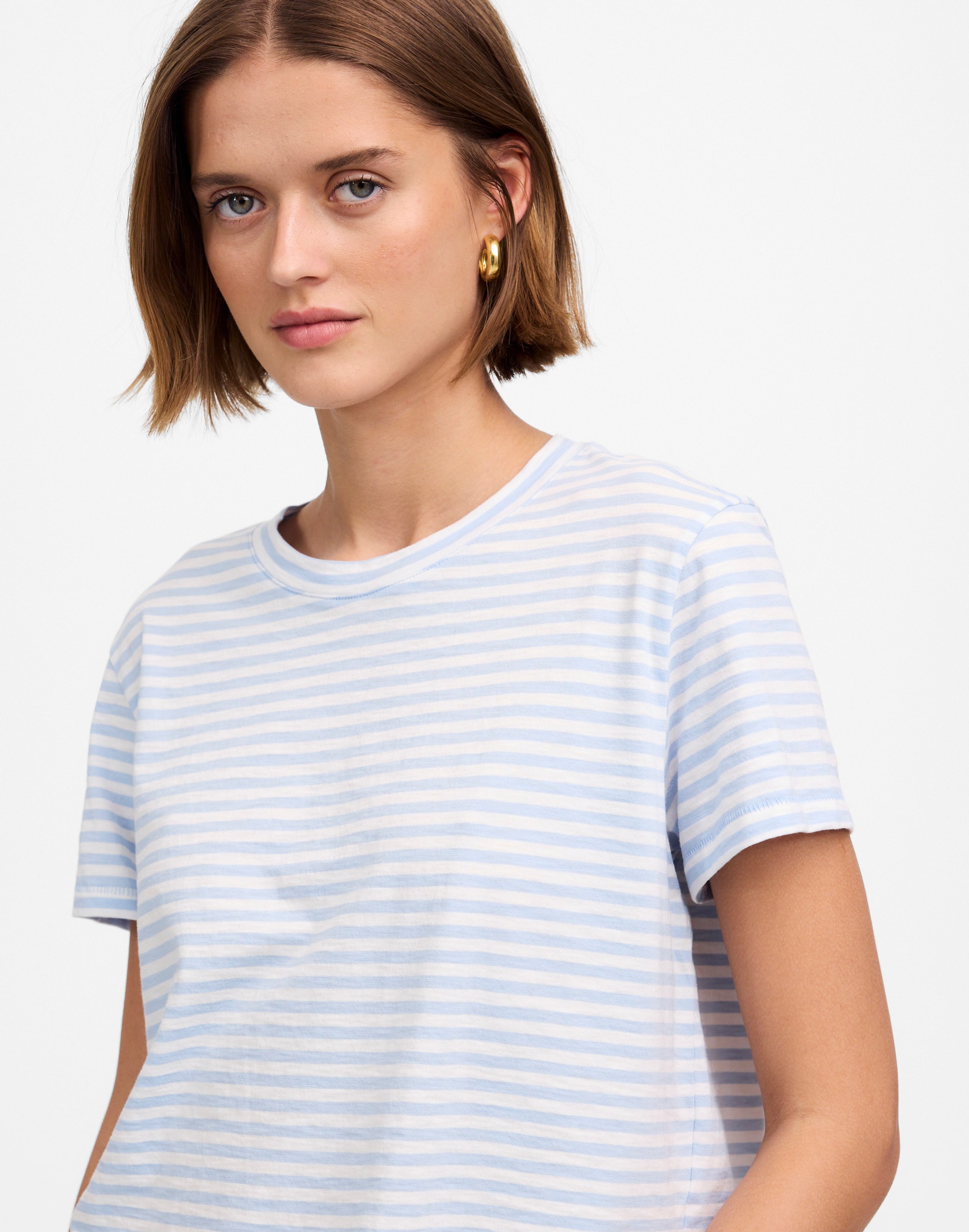 The Boxy-Crop Tee in Soft Slub