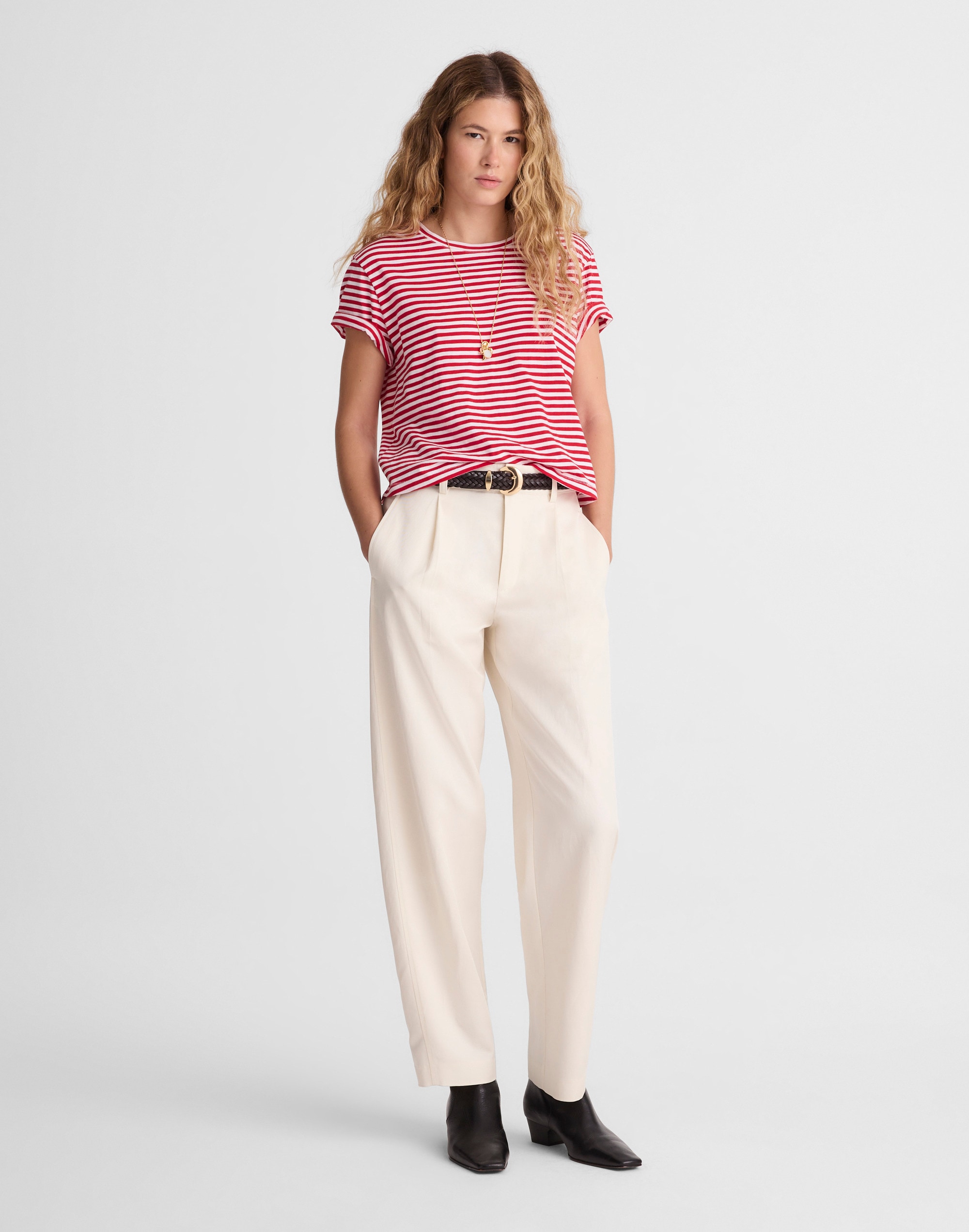 The Boxy-Crop Tee in Soft Slub