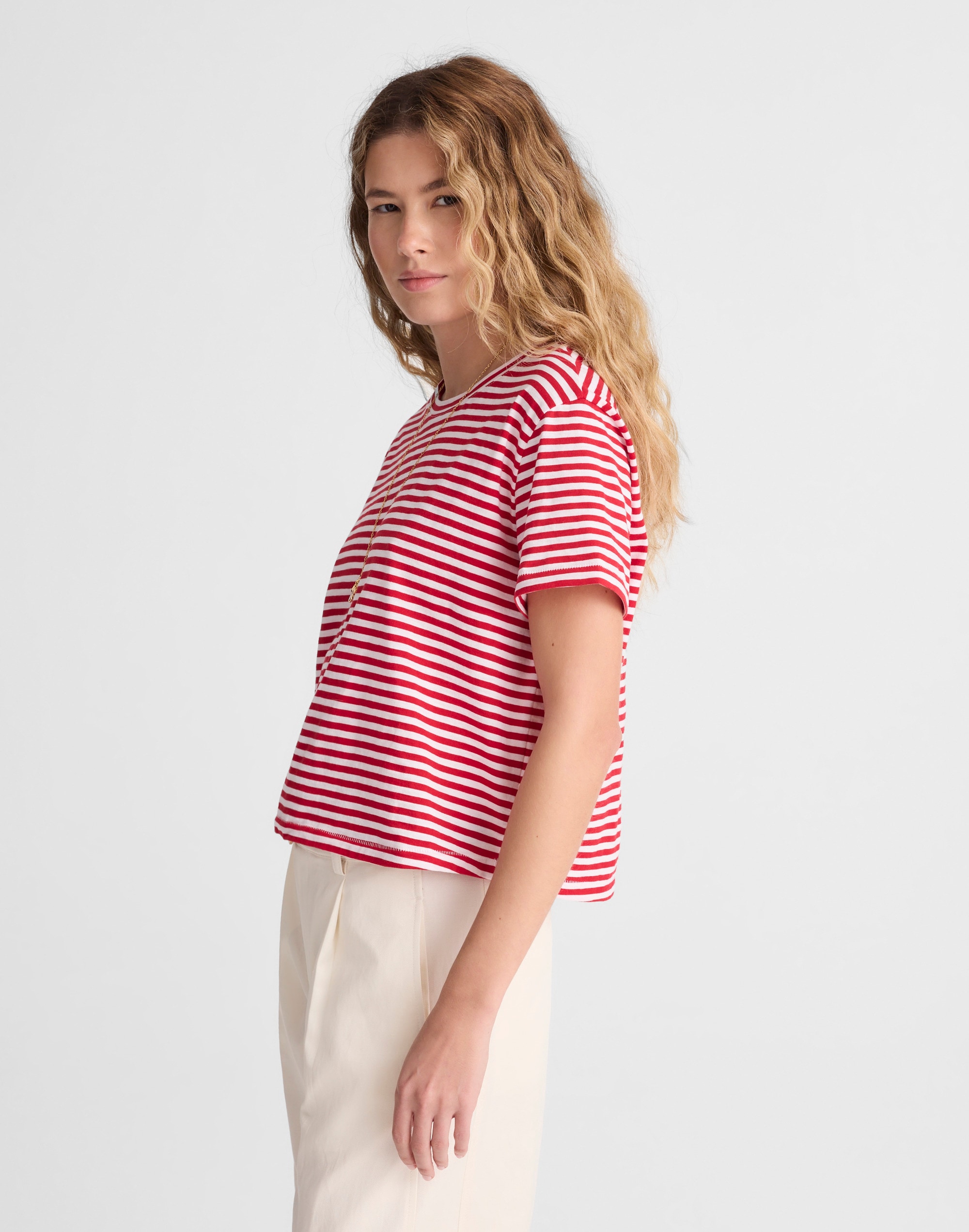 The Boxy Crop Tee in Soft Slub Alternate Image 3