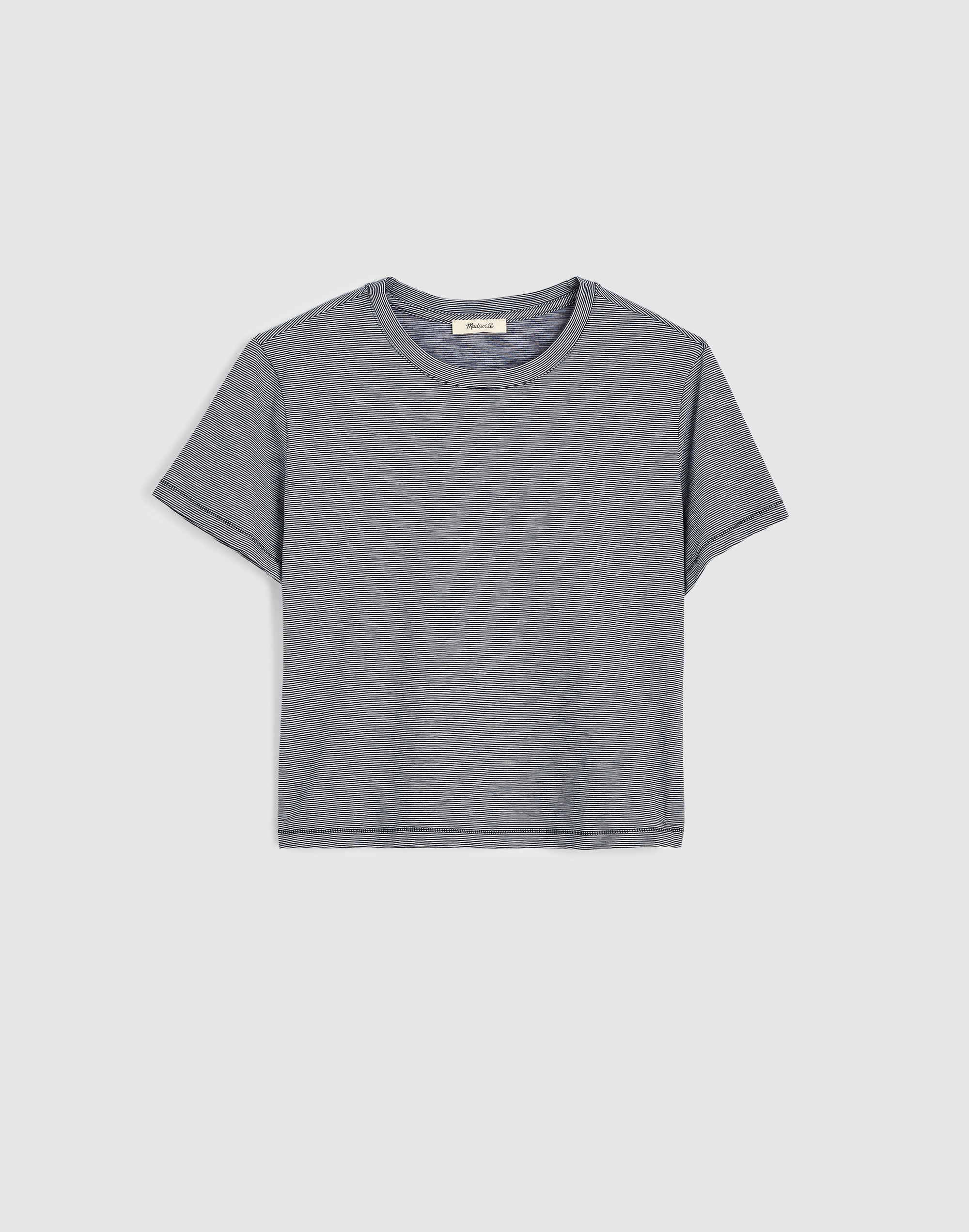 The Easy Crop Crew Tee in Soft Slub - Grey