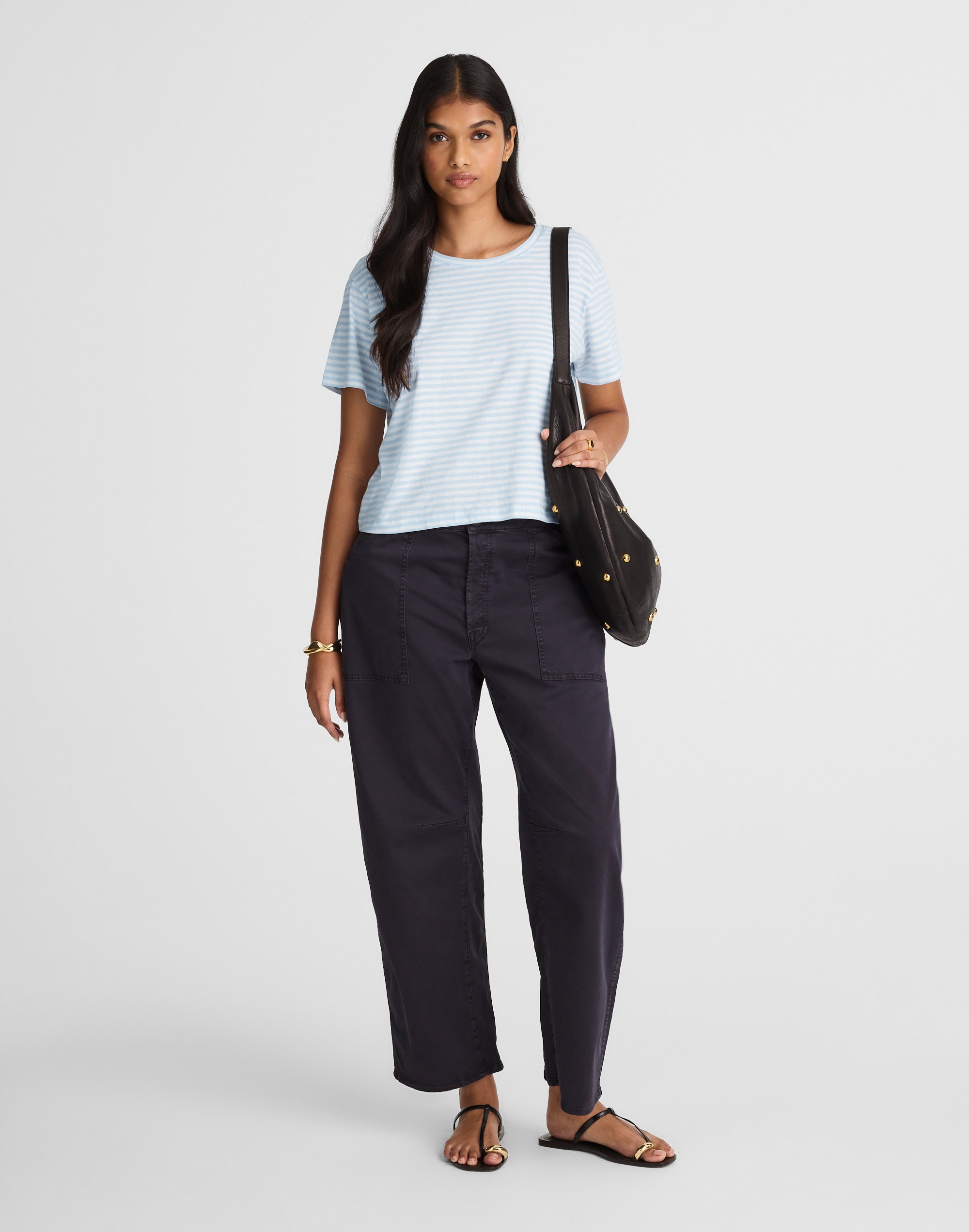 The Boxy-Crop Tee in Soft Slub