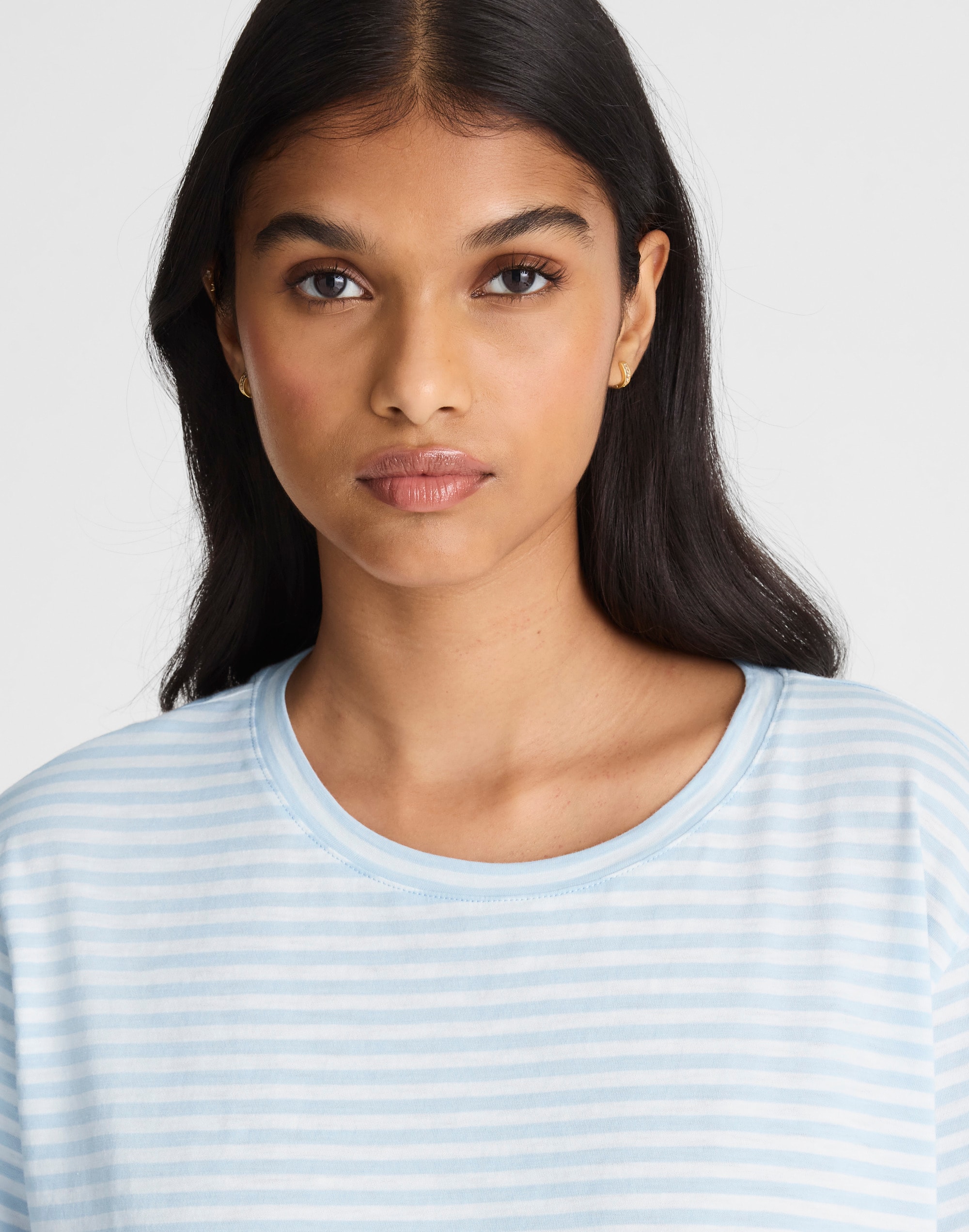 The Easy Crop Crewneck Tee in Soft Slub