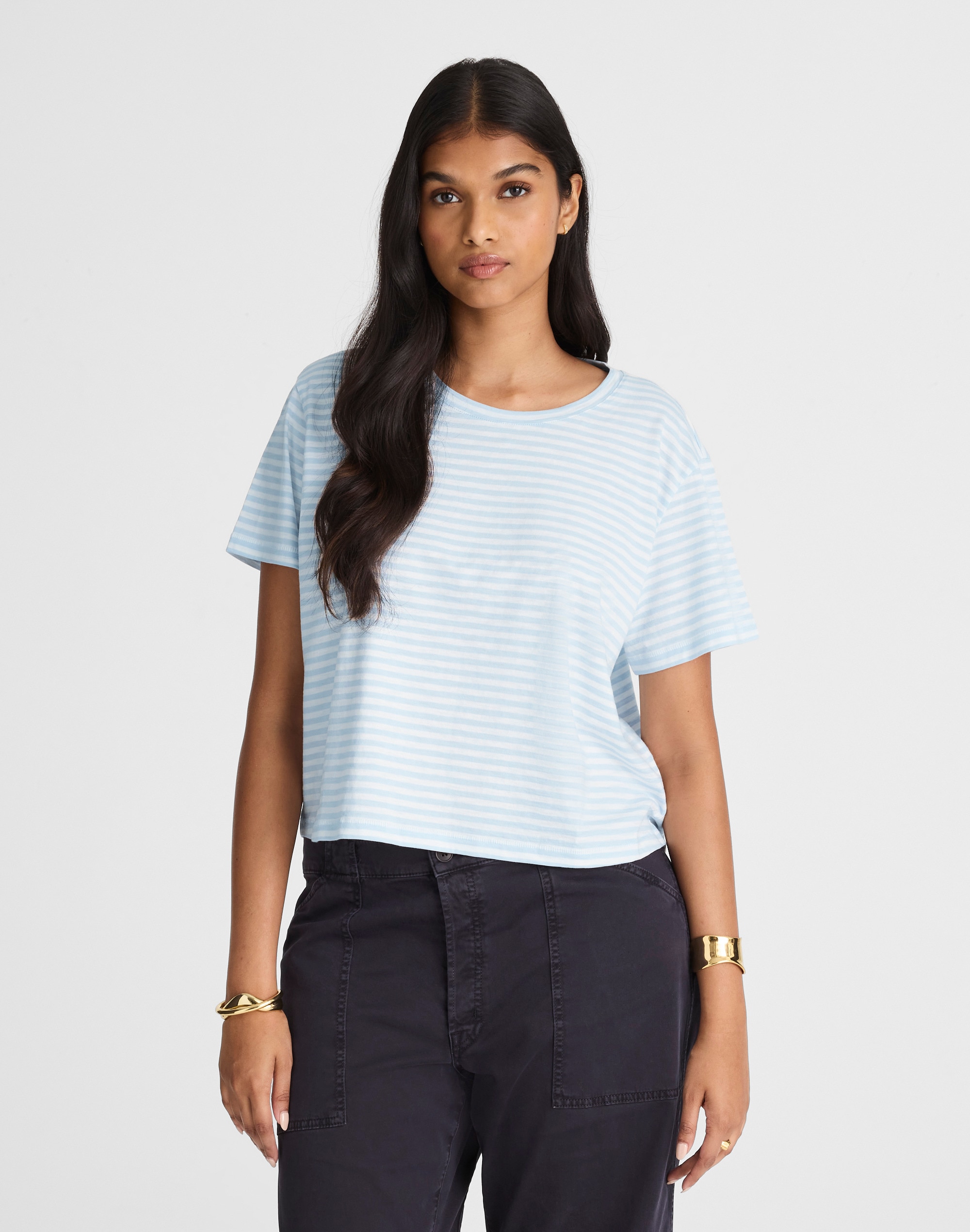 The Boxy-Crop Tee in Soft Slub
