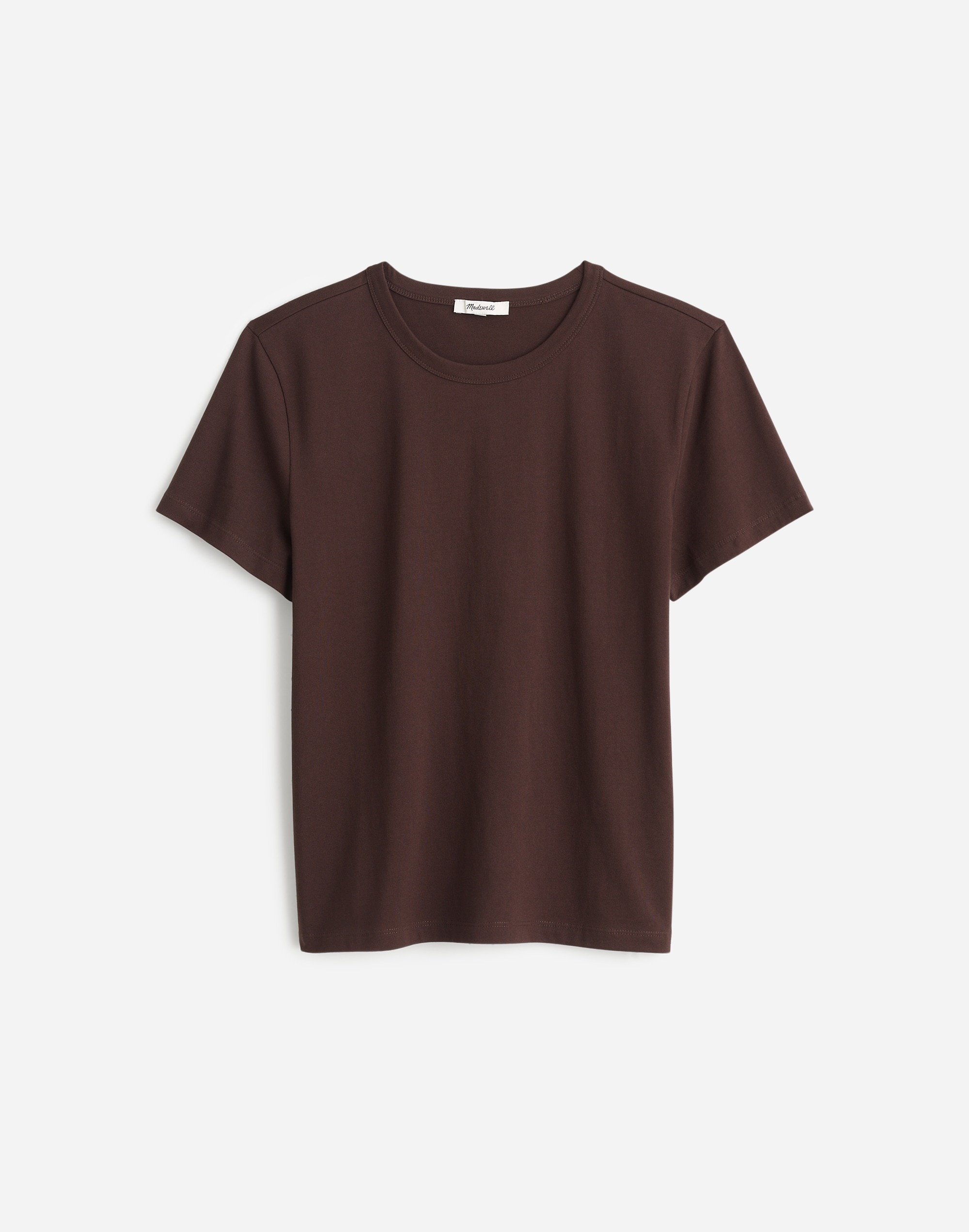 The Perfect Crewneck Tee in Allday Jersey in dark carob image 6