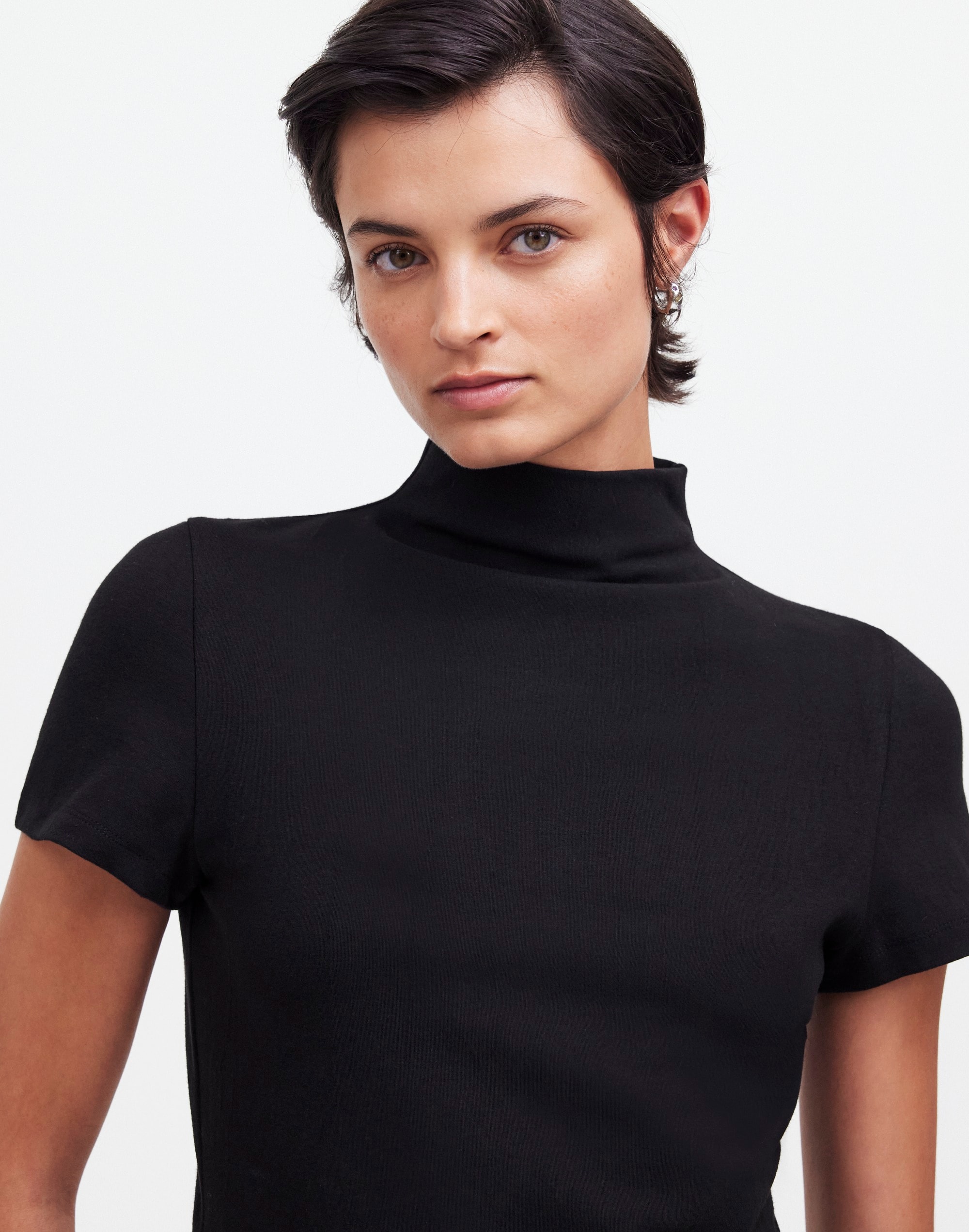 Short-Sleeve Mockneck Tee