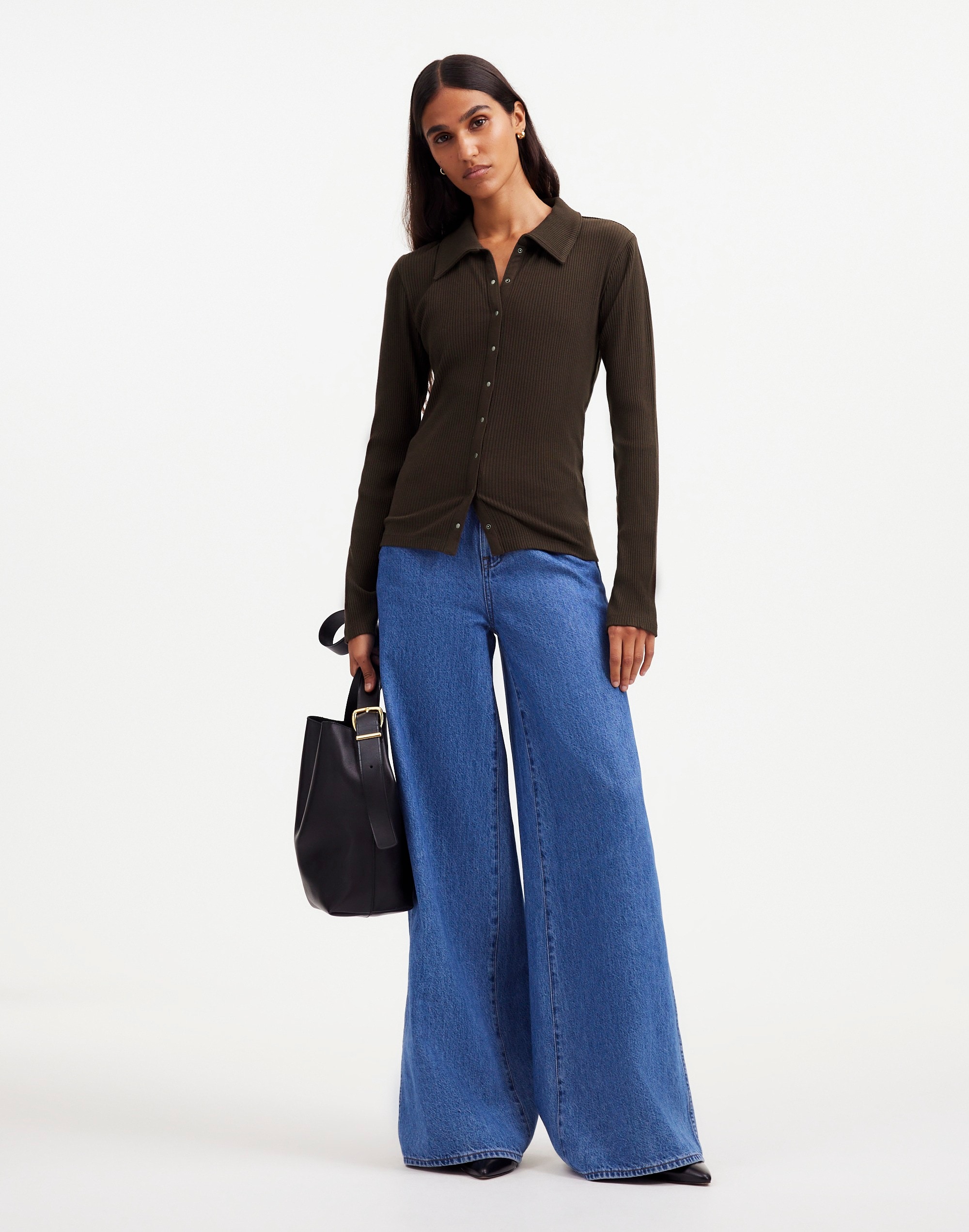 Snap-Front Cardigan Top