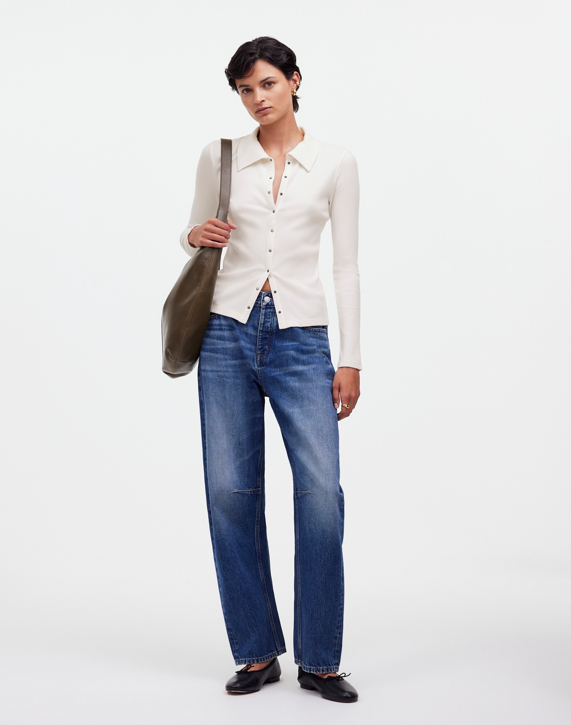 Snap-Front Cardigan Top