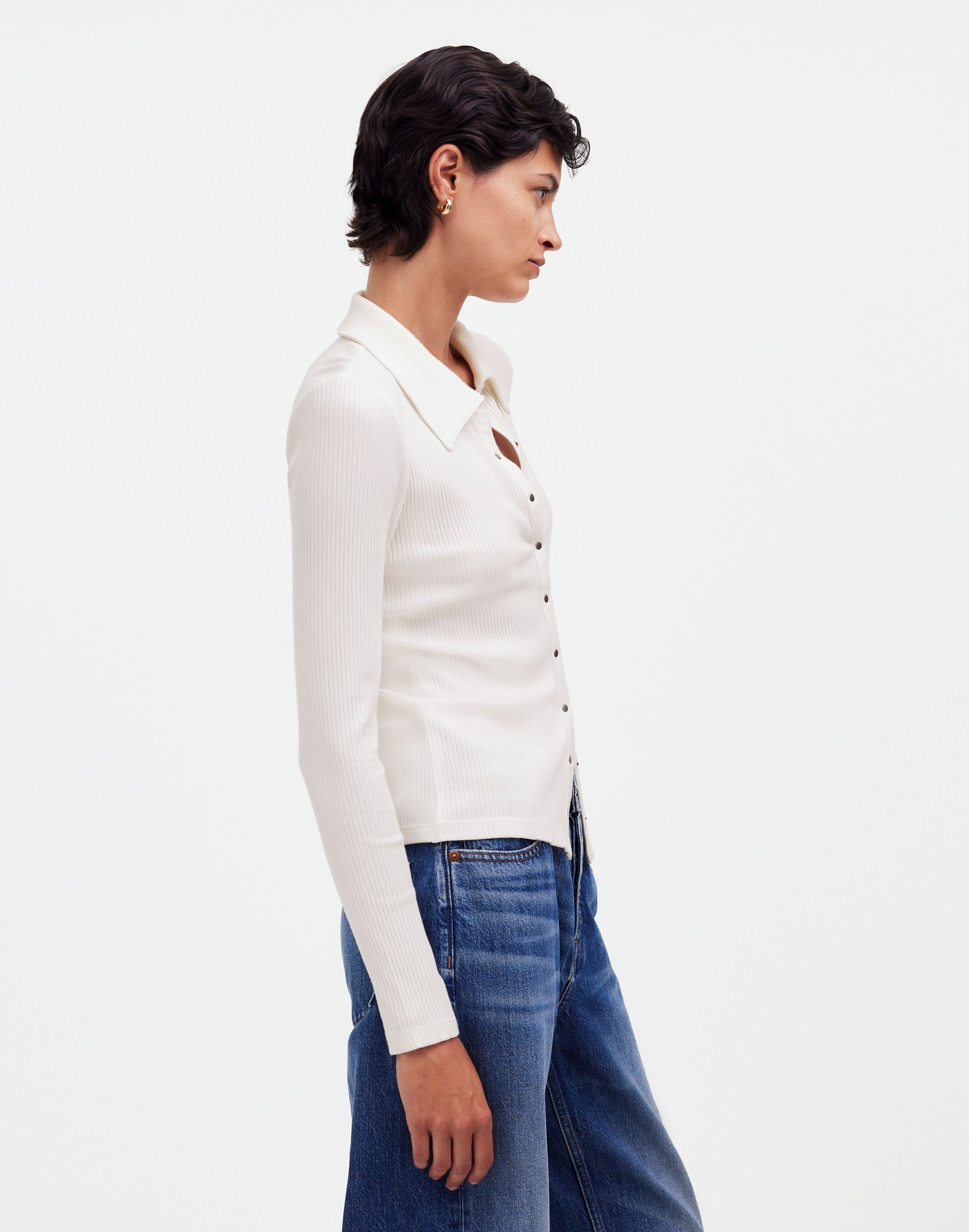 Snap-Front Cardigan Top