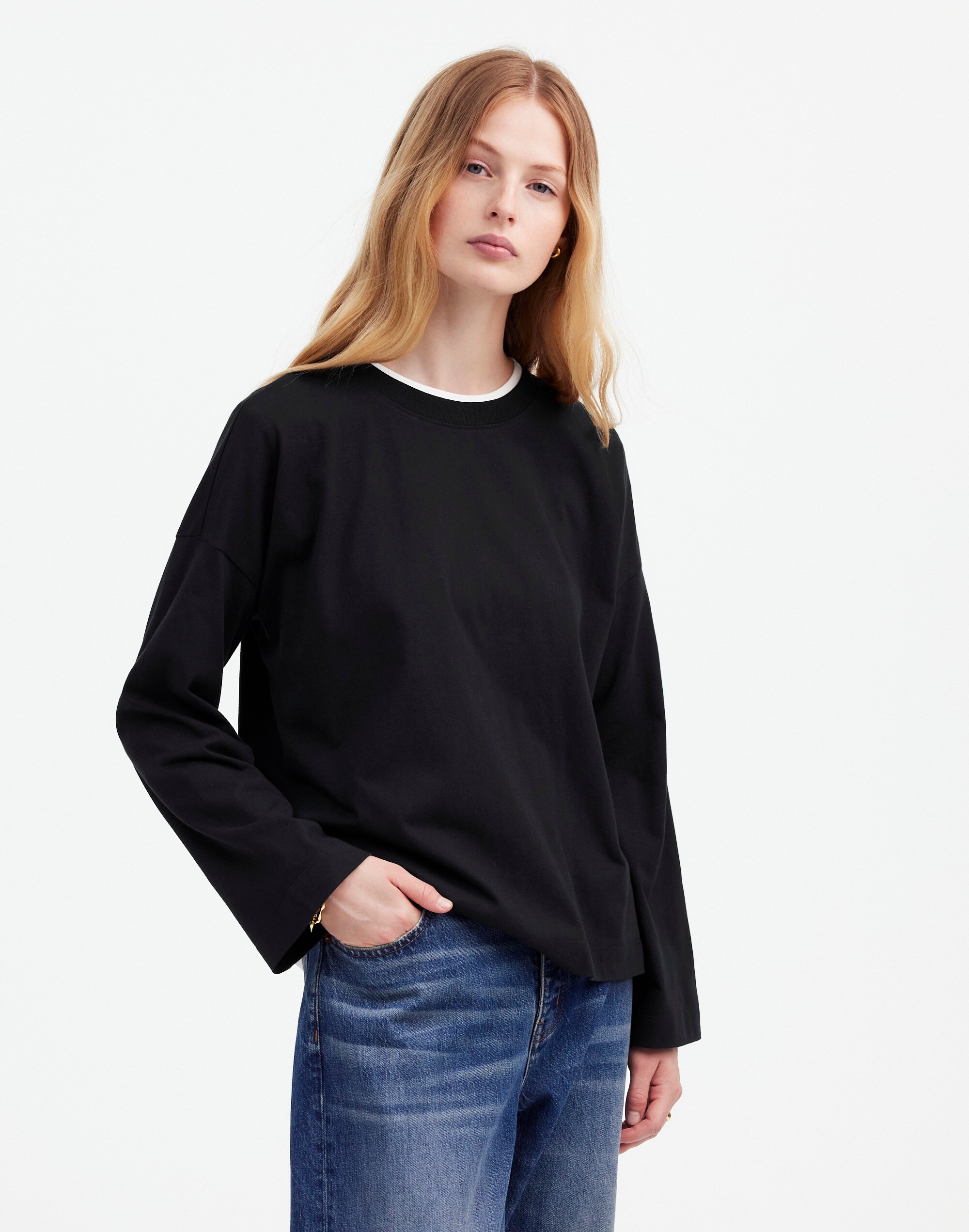 Easy Crewneck Long-Sleeve Tee