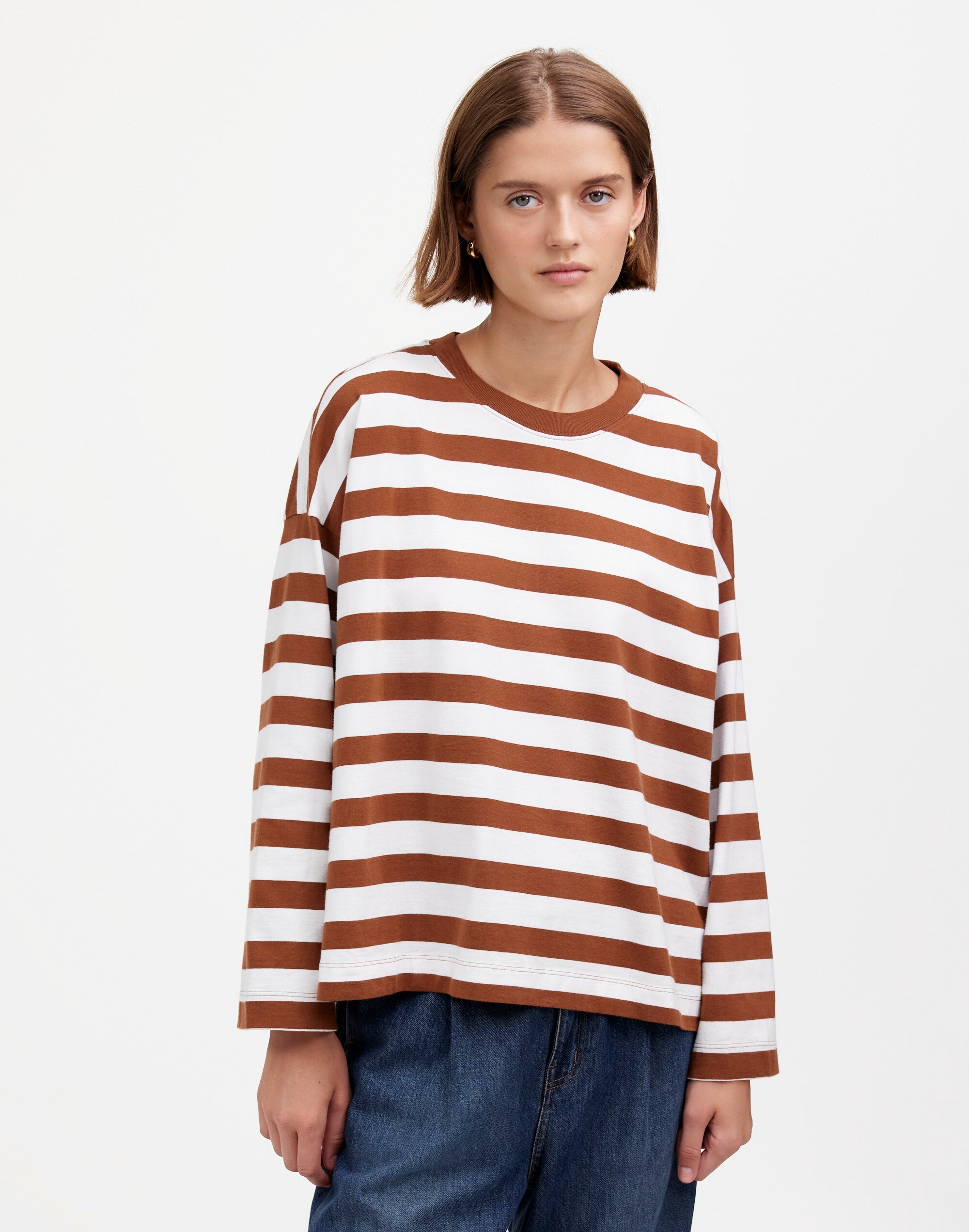 Oversized Long-Sleeve Crewneck Tee