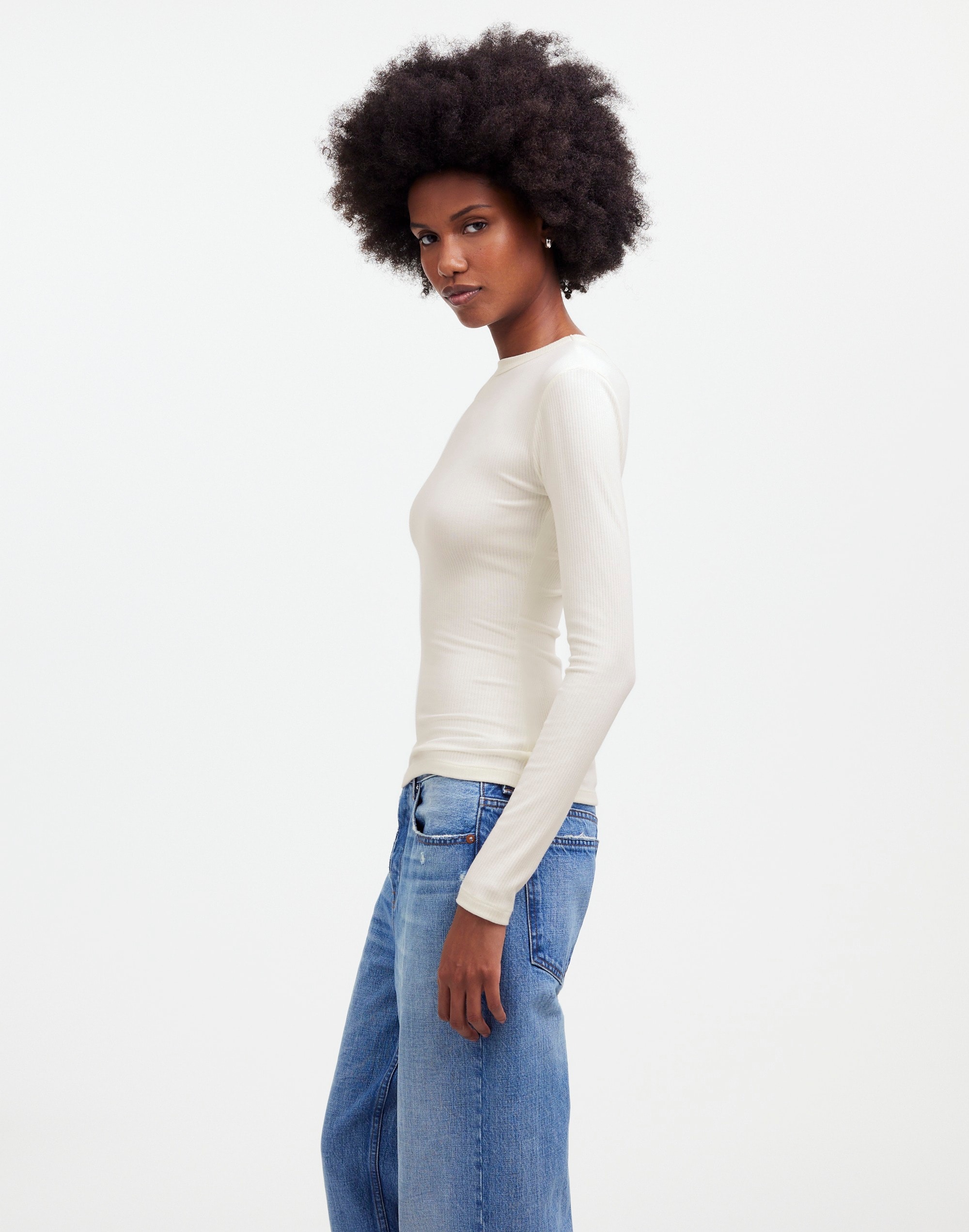 Drapey Rib Long-Sleeve Tee