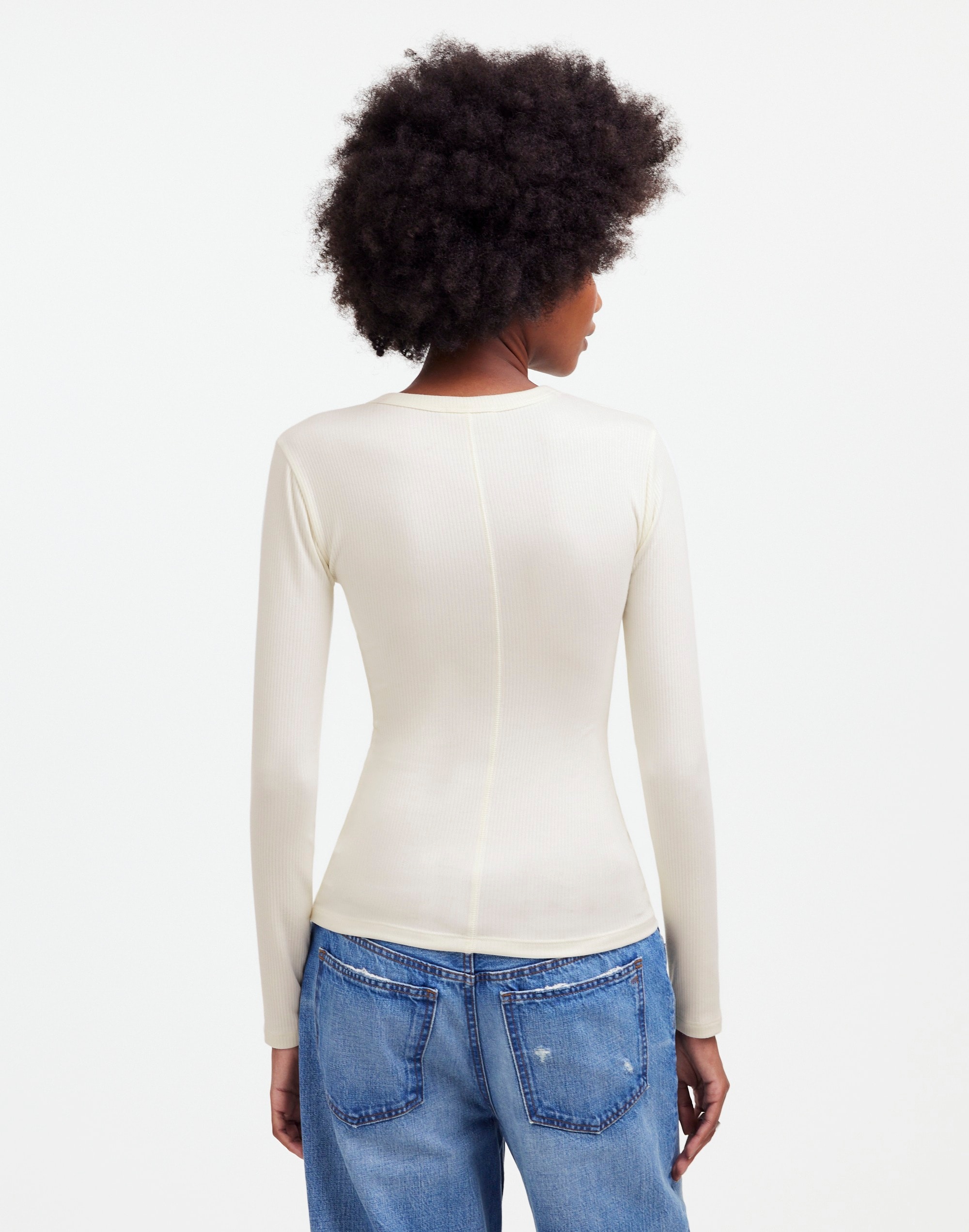 Drapey Rib Long-Sleeve Tee