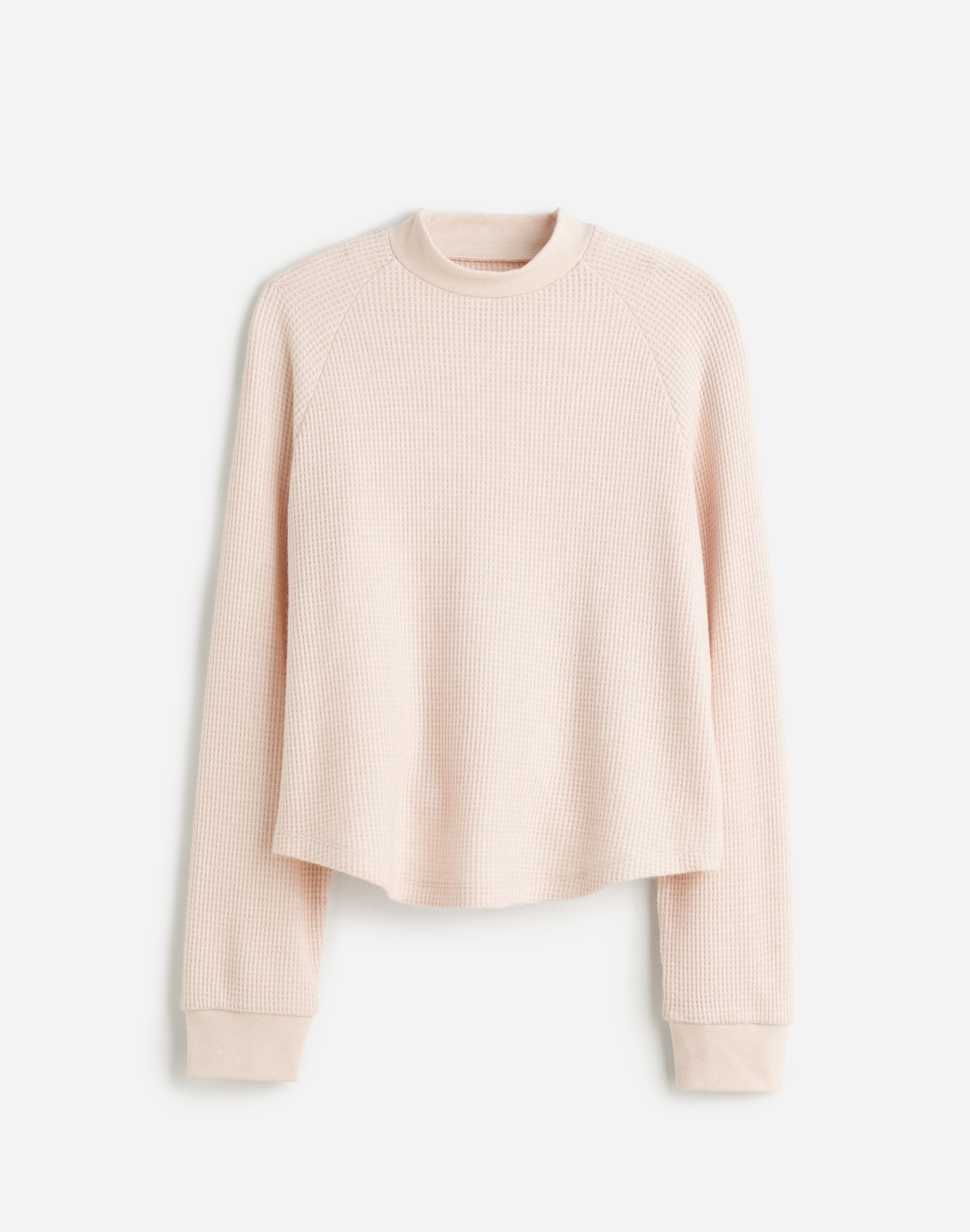 Waffle-Knit Long-Sleeve Crewneck Tee