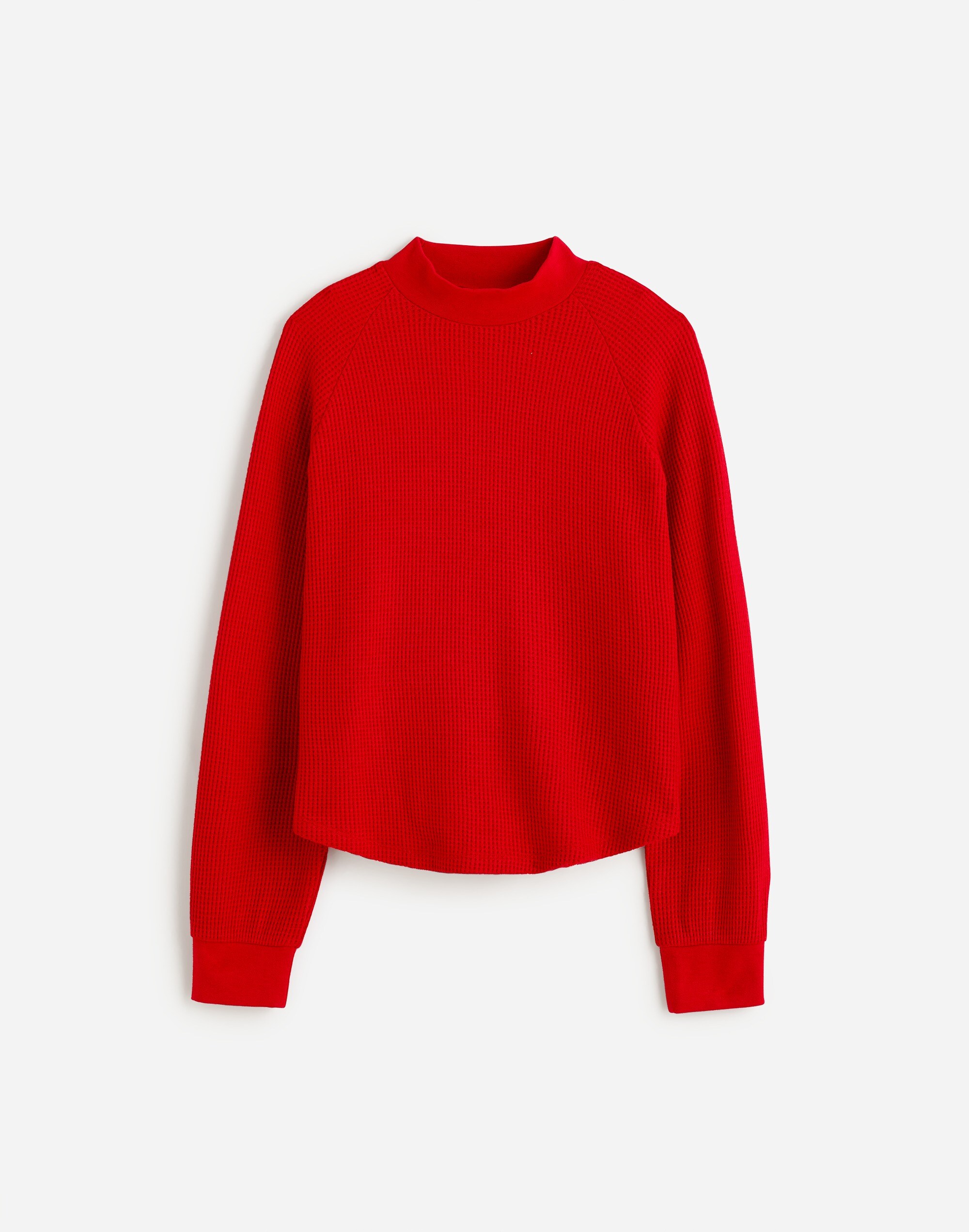 Waffle-Knit Long-Sleeve Crewneck Tee