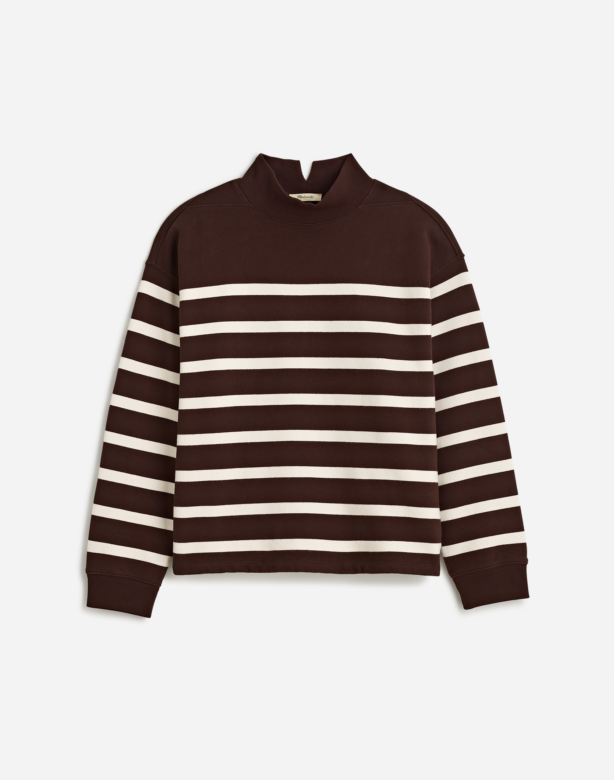 Midweight Mockneck Sweatshirt in Stripe