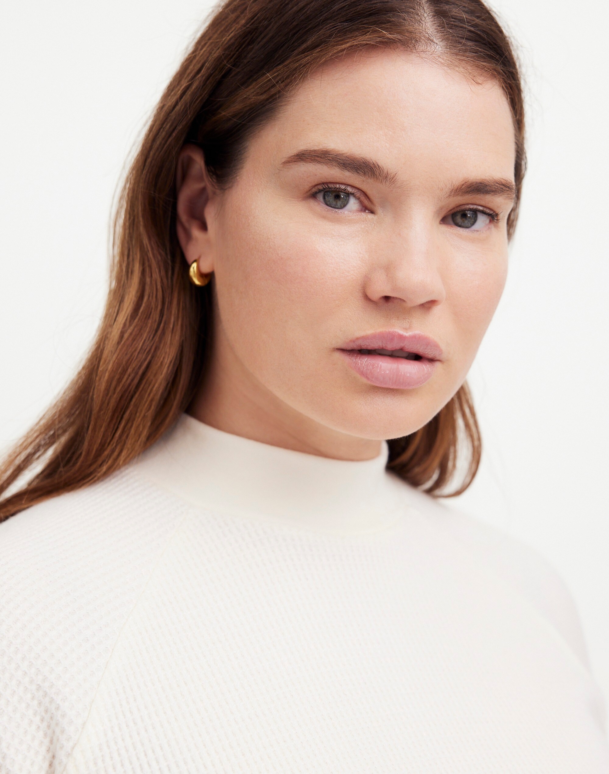 Plus Waffle Knit Long Sleeve Crewneck Tee Madewell