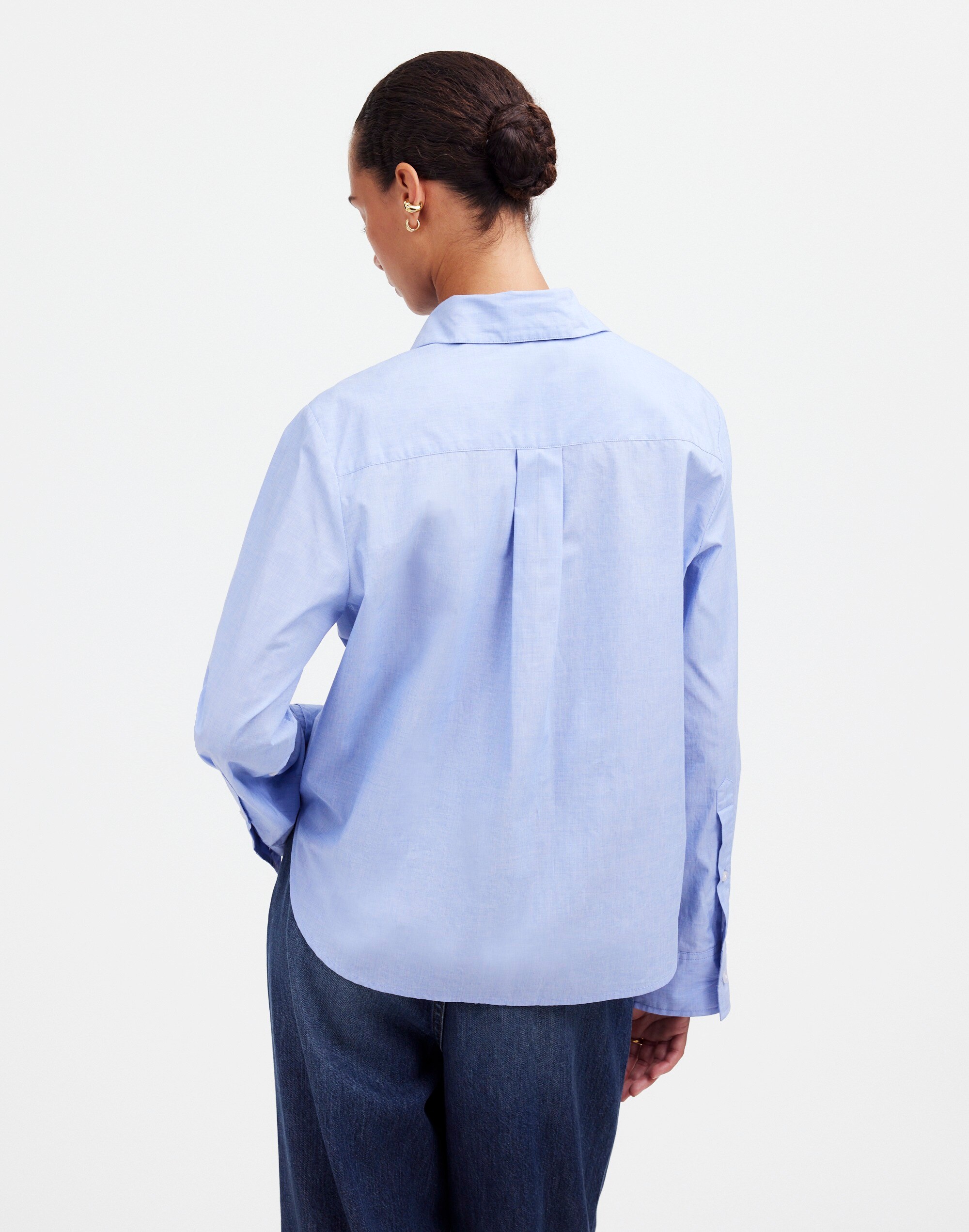 Easy Y-Neck Button-Up Shirt