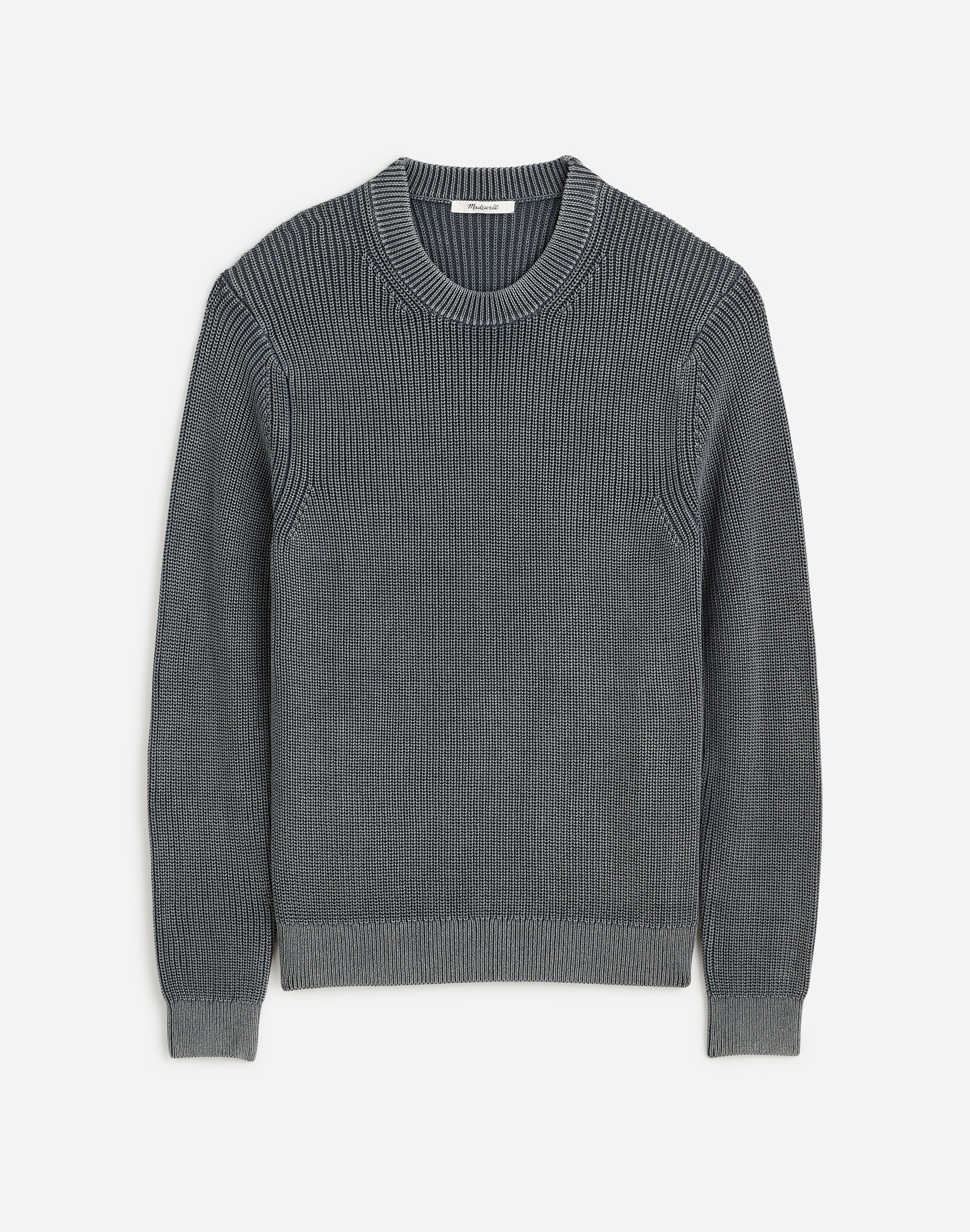 Cotton Shaker Stitch Crewneck Sweater