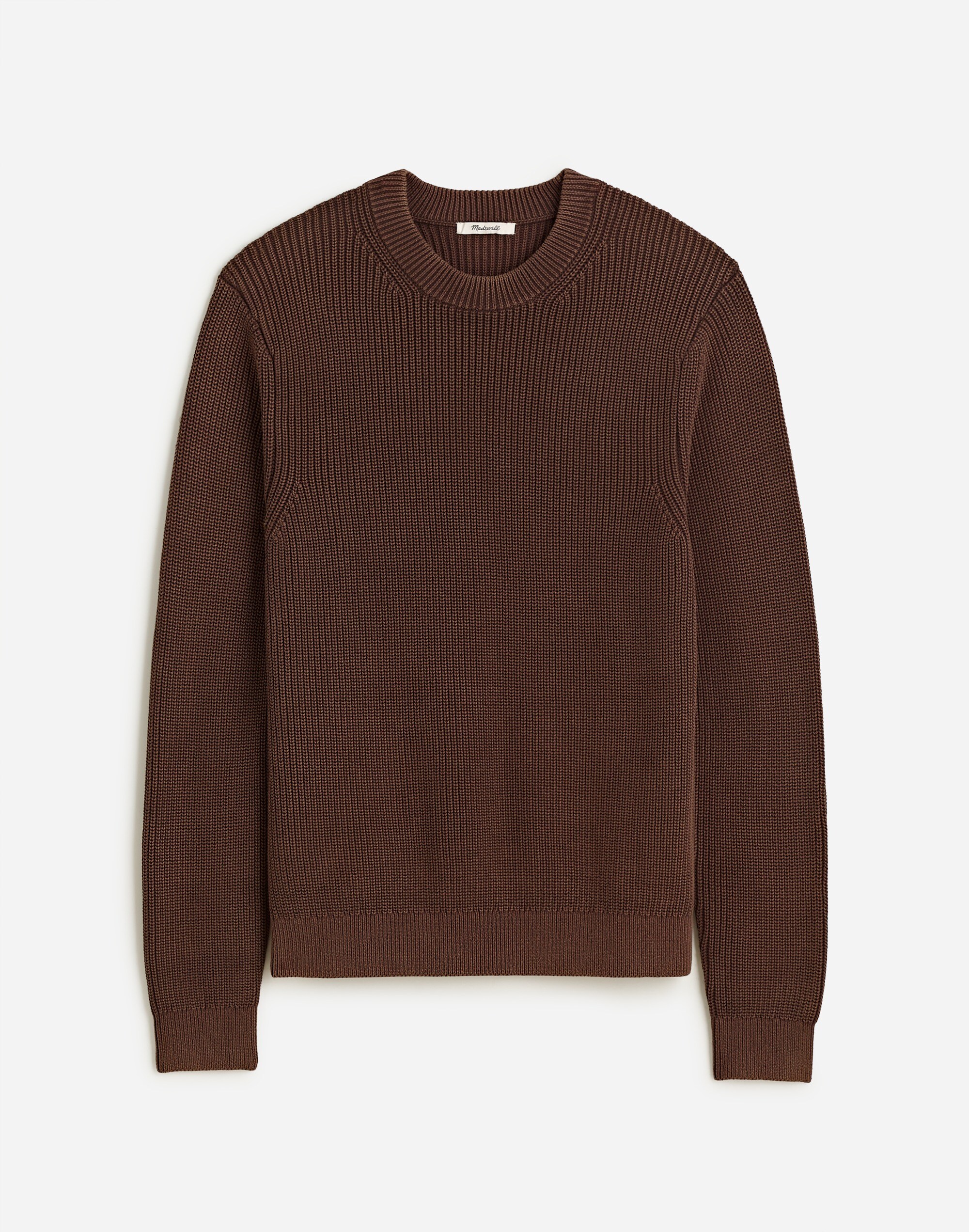 Cotton Shaker Stitch Crewneck Sweater