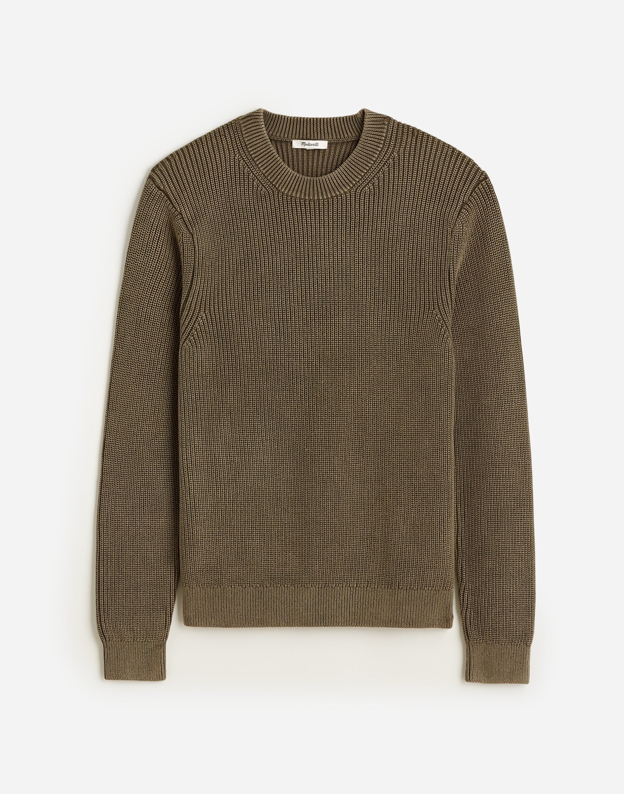 Cotton Shaker Stitch Crewneck Sweater