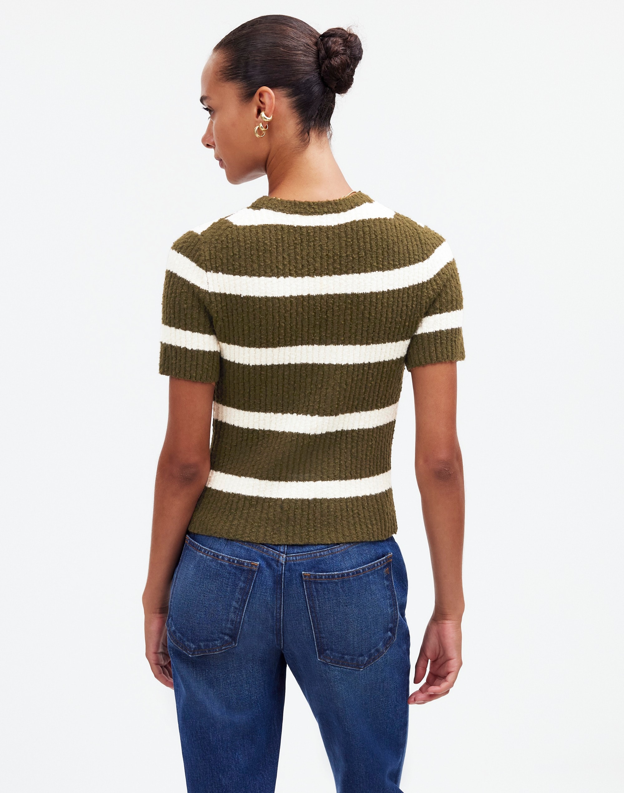 Boucl&eacute;-Knit Crewneck Sweater Tee