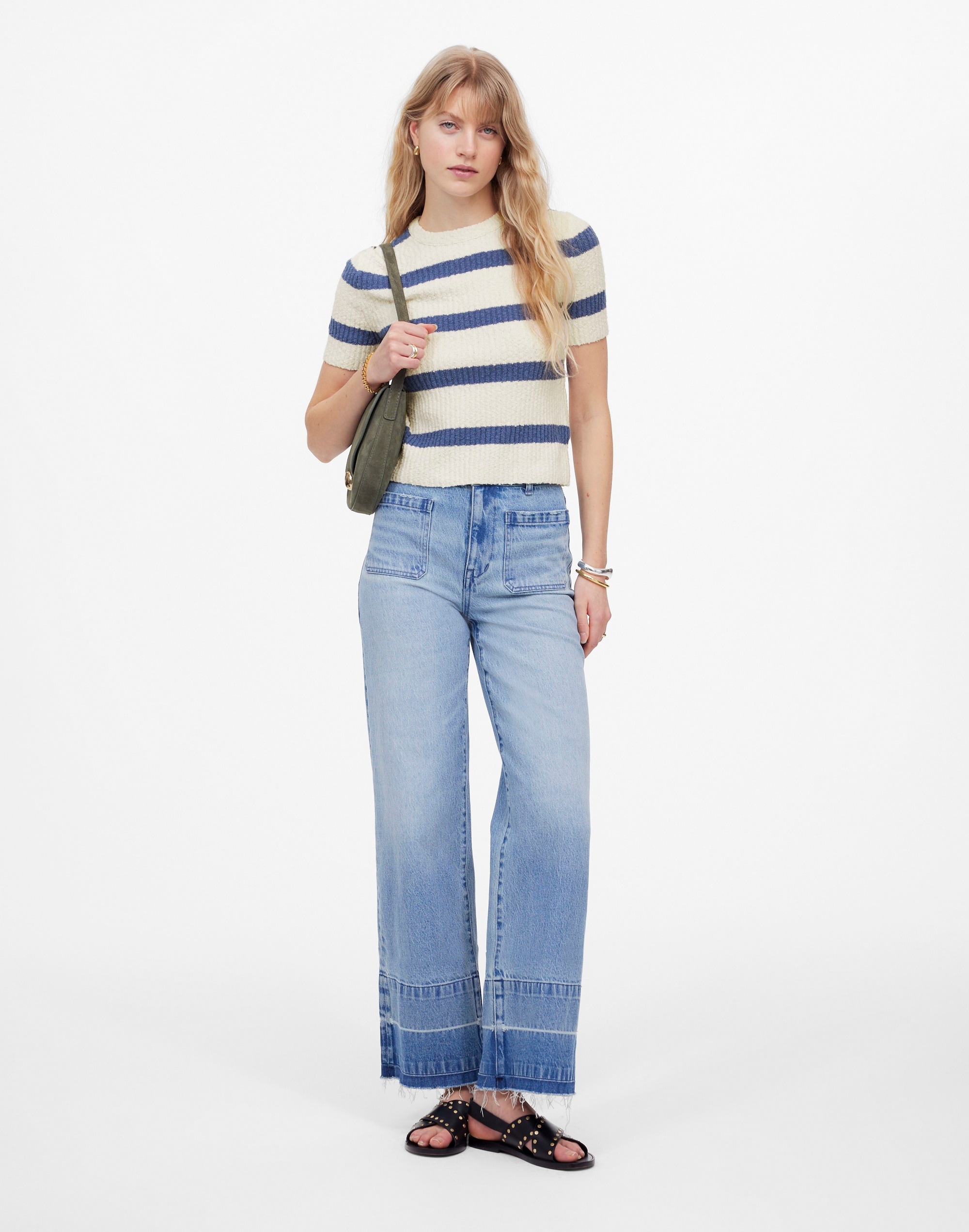 Boucl&eacute;-Knit Crewneck Sweater Tee