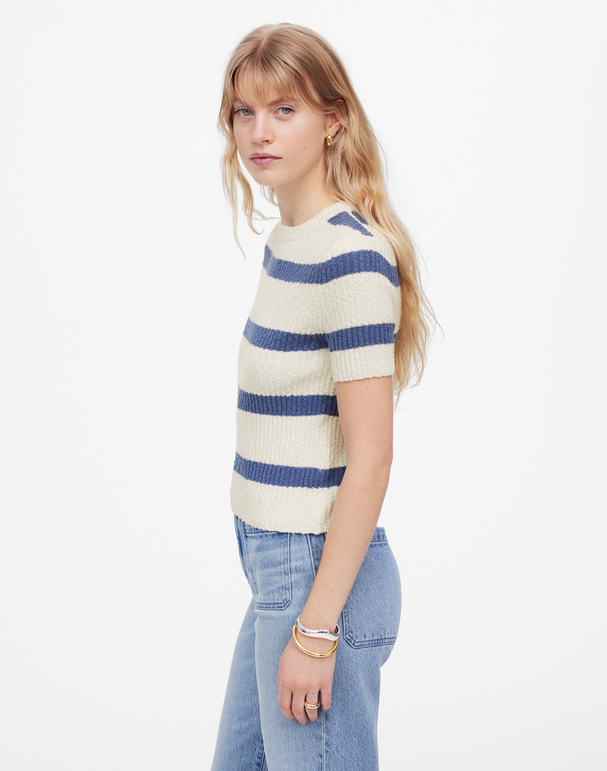 Boucl&eacute;-Knit Crewneck Sweater Tee