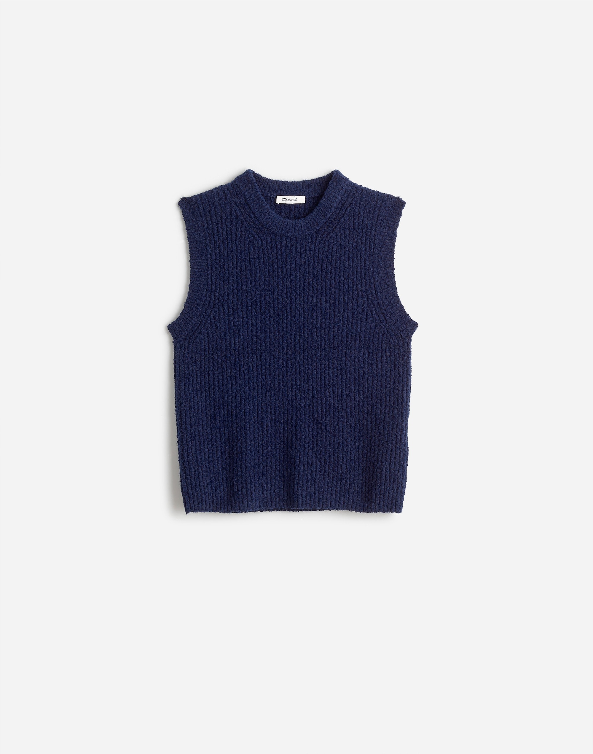 Boucl&eacute;-Knit Sweater Tank in true midnight image 6