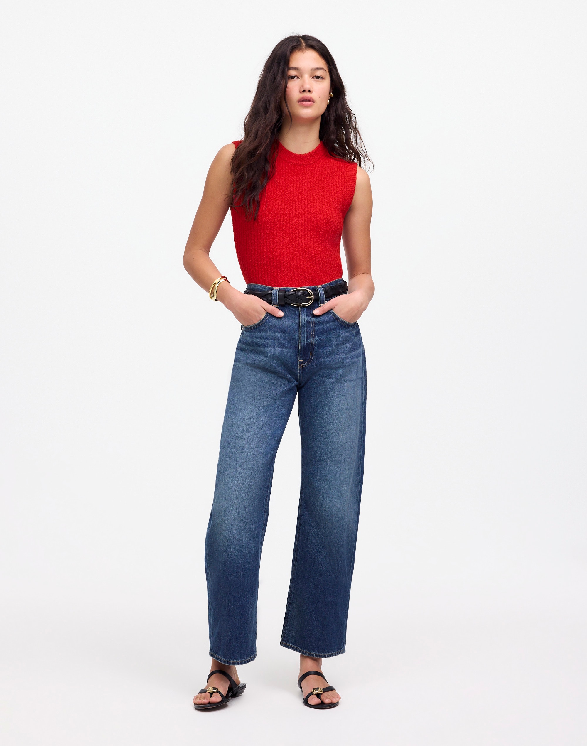 Boucl&eacute;-Knit Sweater Tank