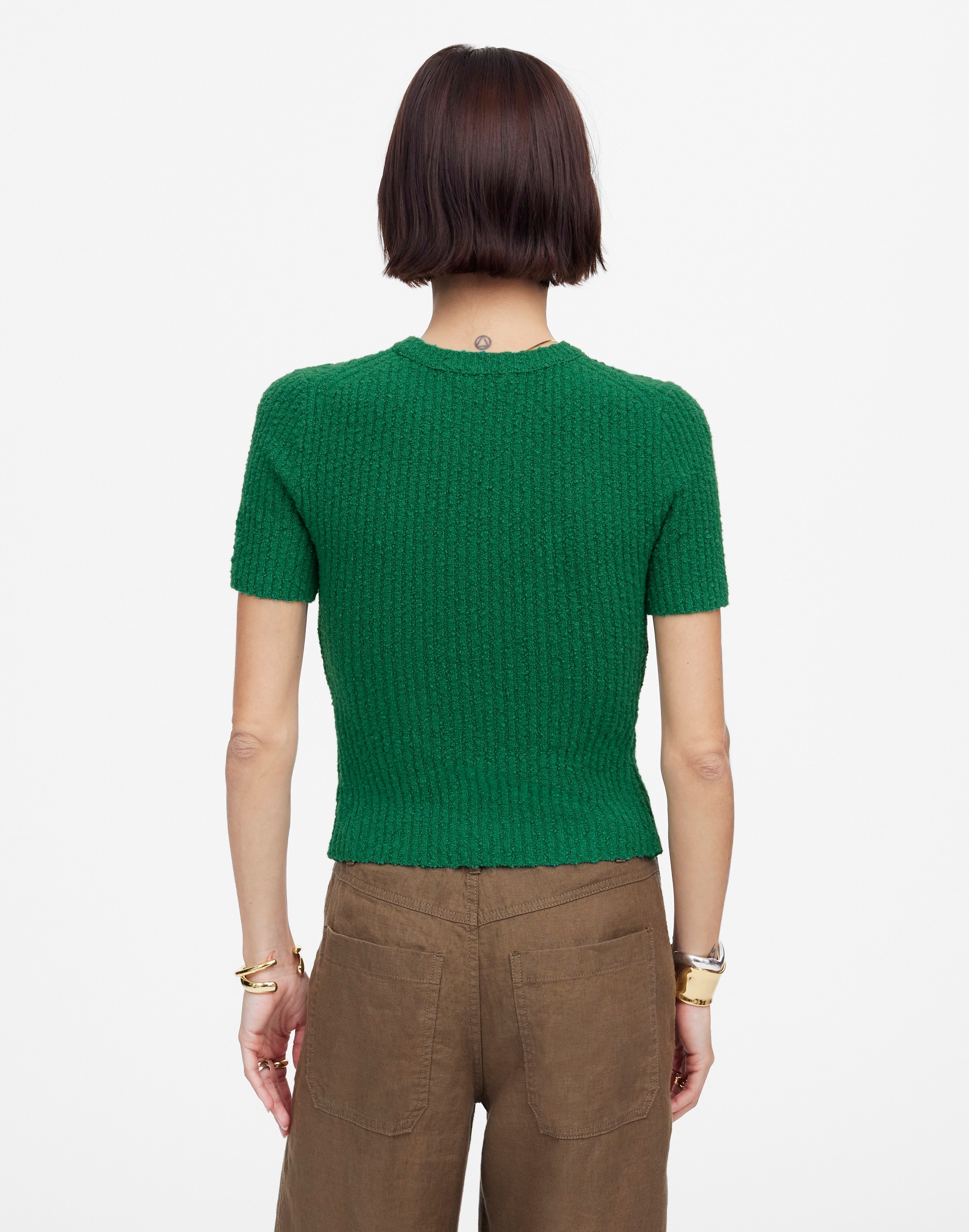 Boucl&eacute;-Knit Crewneck Sweater Tee