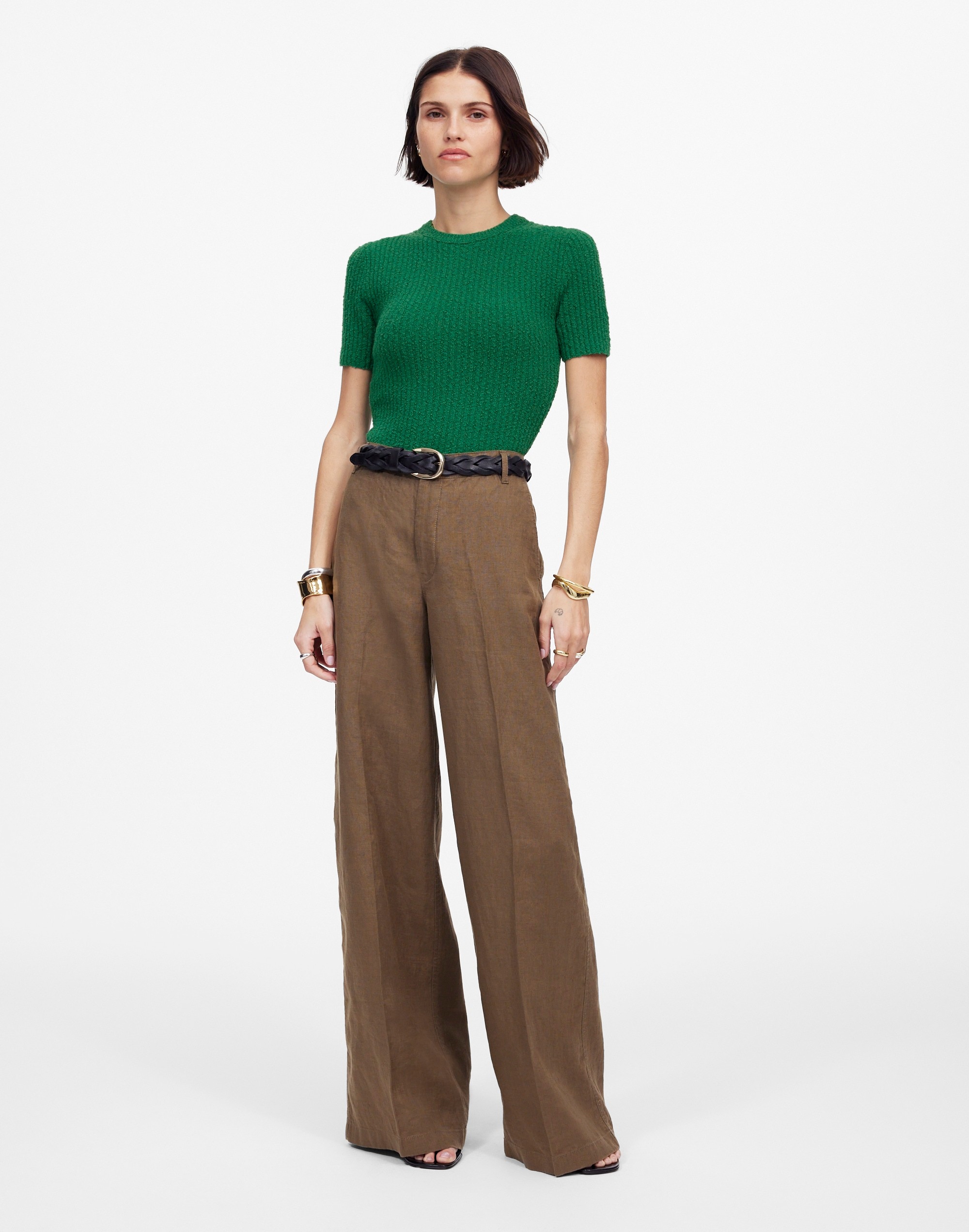 Boucl&eacute;-Knit Crewneck Sweater Tee