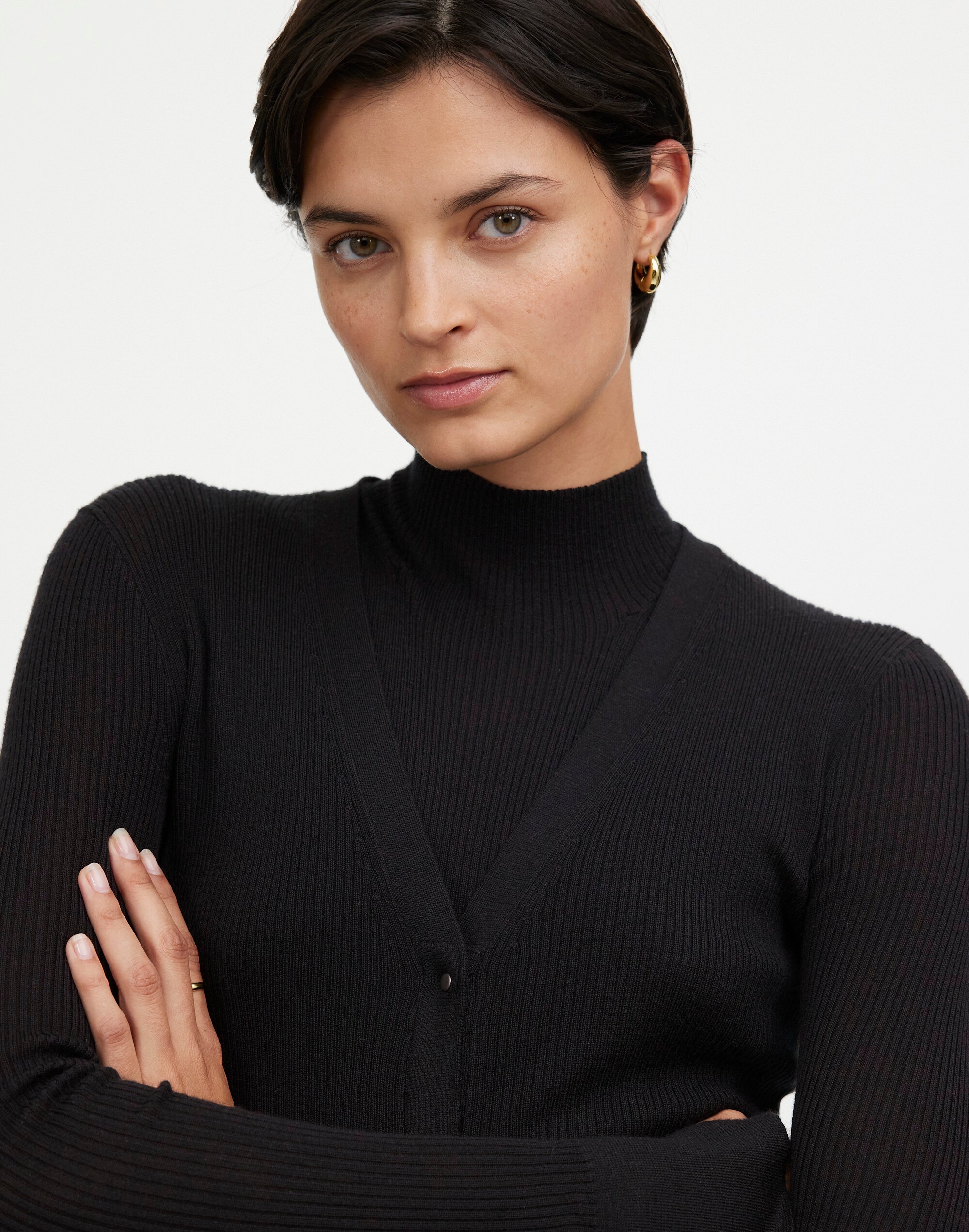 Merino Wool-Silk Blend Cardigan Sweater