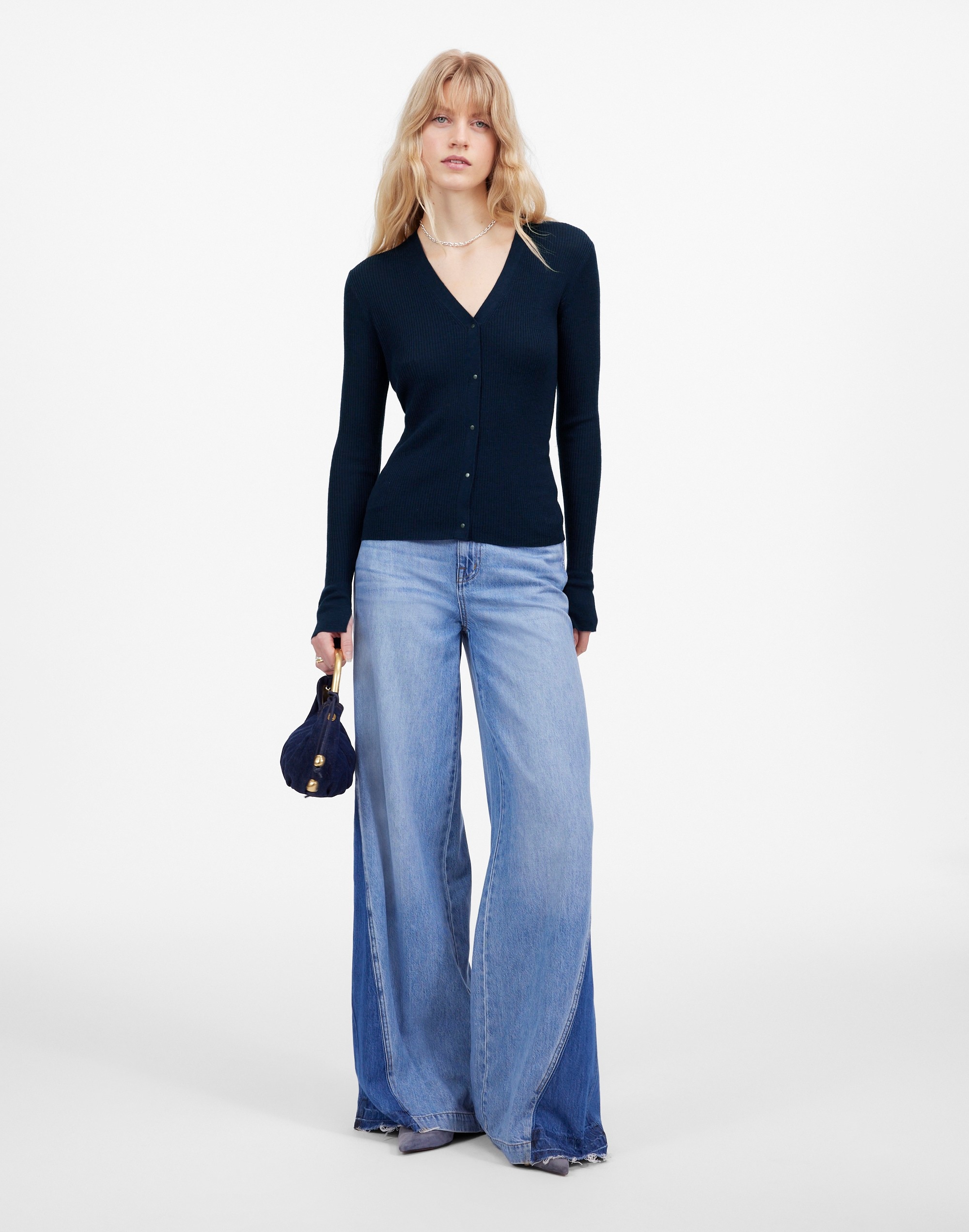 Merino Wool-Silk Blend Cardigan Sweater