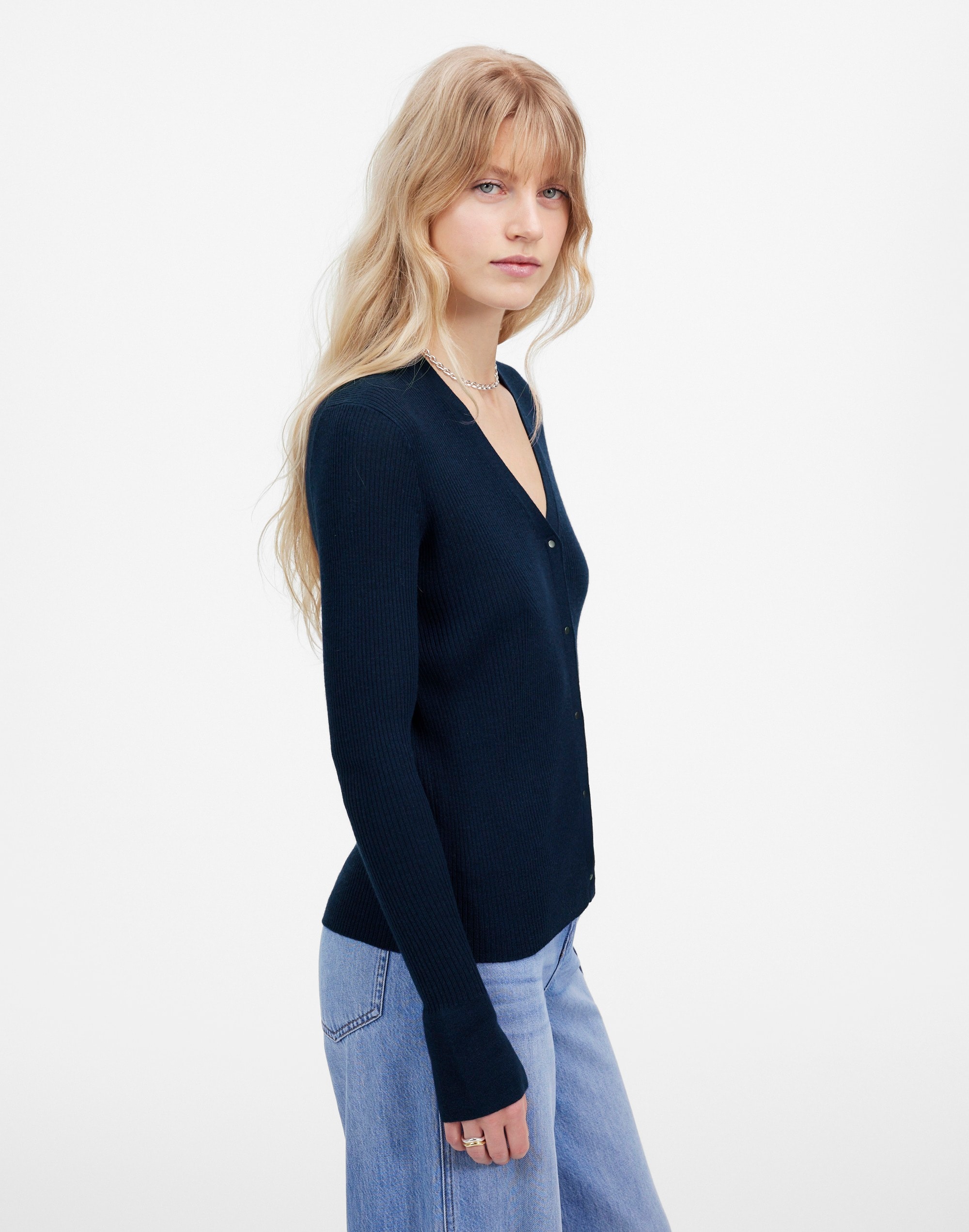 Merino Wool-Silk Blend Cardigan Sweater