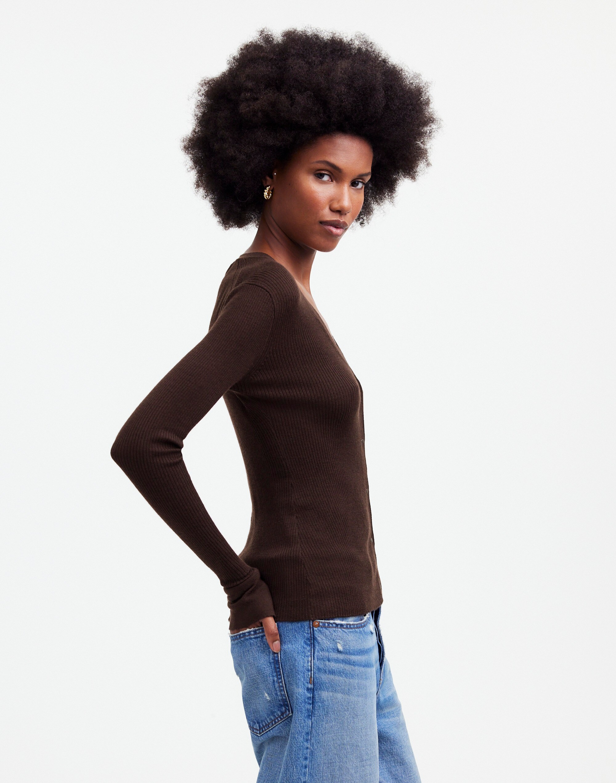 Merino Wool-Silk Blend Cardigan Sweater